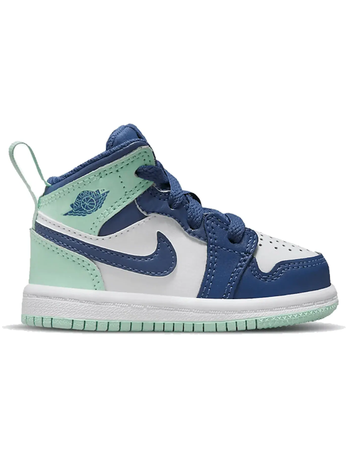 Детские кроссовки Lifestyle с кожаным верхом Jordan 1 Mid — изображение 1 из 1, темно-синий/белый