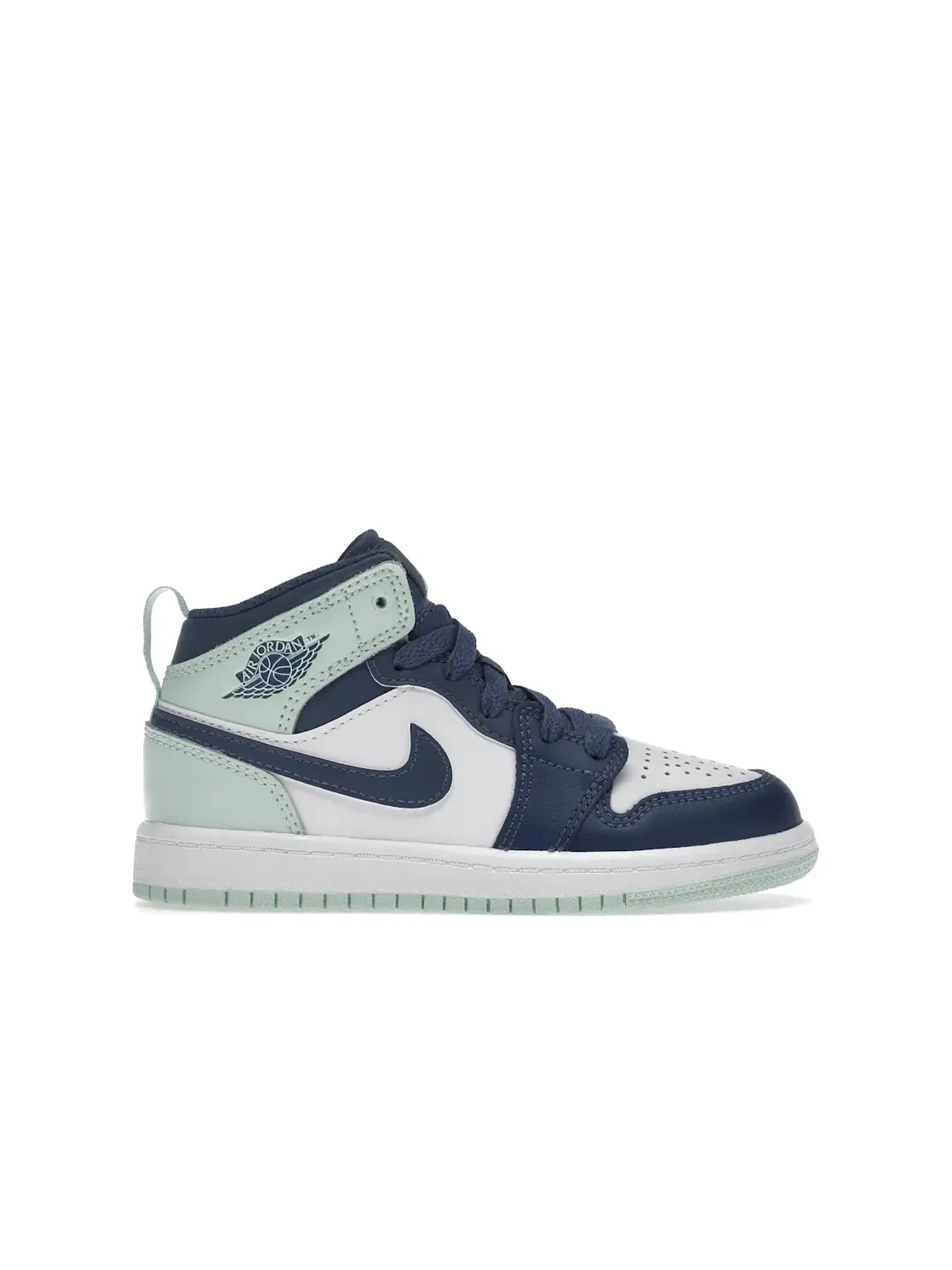 Детские кроссовки с кожаным верхом Jordan 1 Mid Jordan — изображение 1 из 4, темно-синий/белый