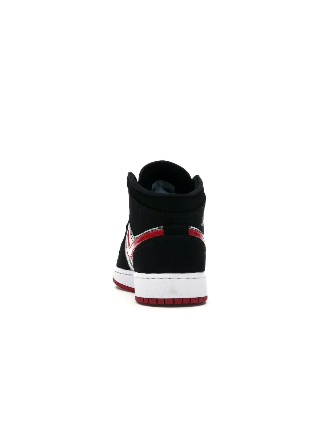 Детские кроссовки с газетным принтом Jordan 1 Mid Jordan — изображение 4 из 4, черный/красный-белый