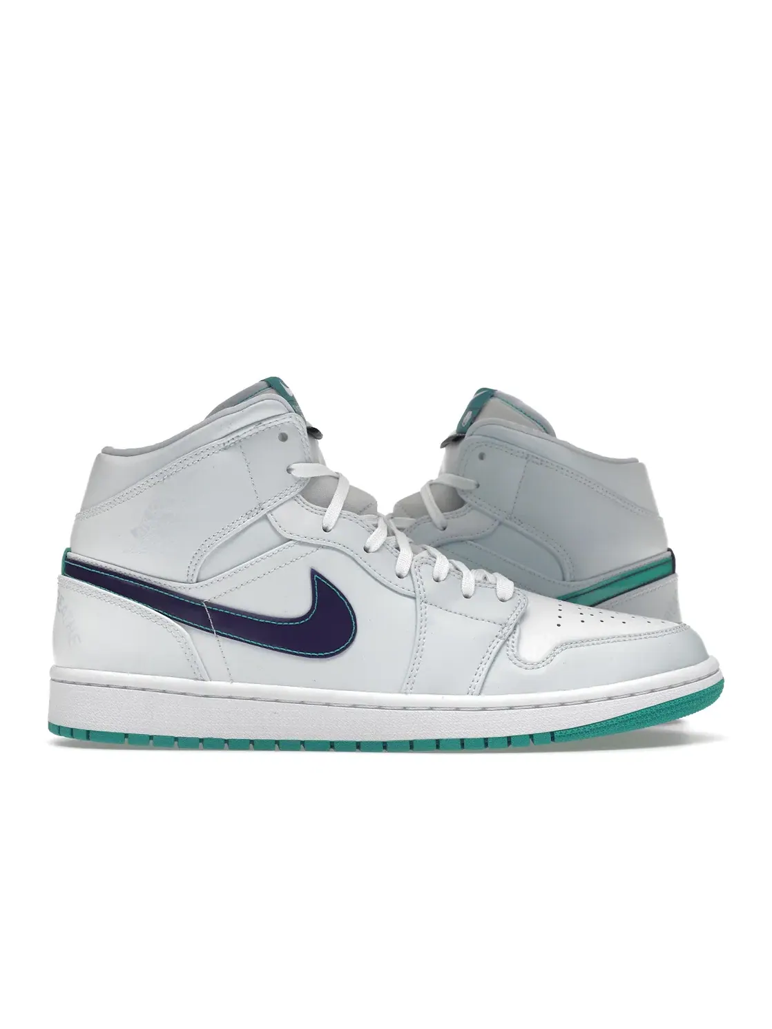 Мужские кроссовки Lifestyle Jordan 1 Mid — изображение 1 из 4, белый/зеленый-фиолетовый