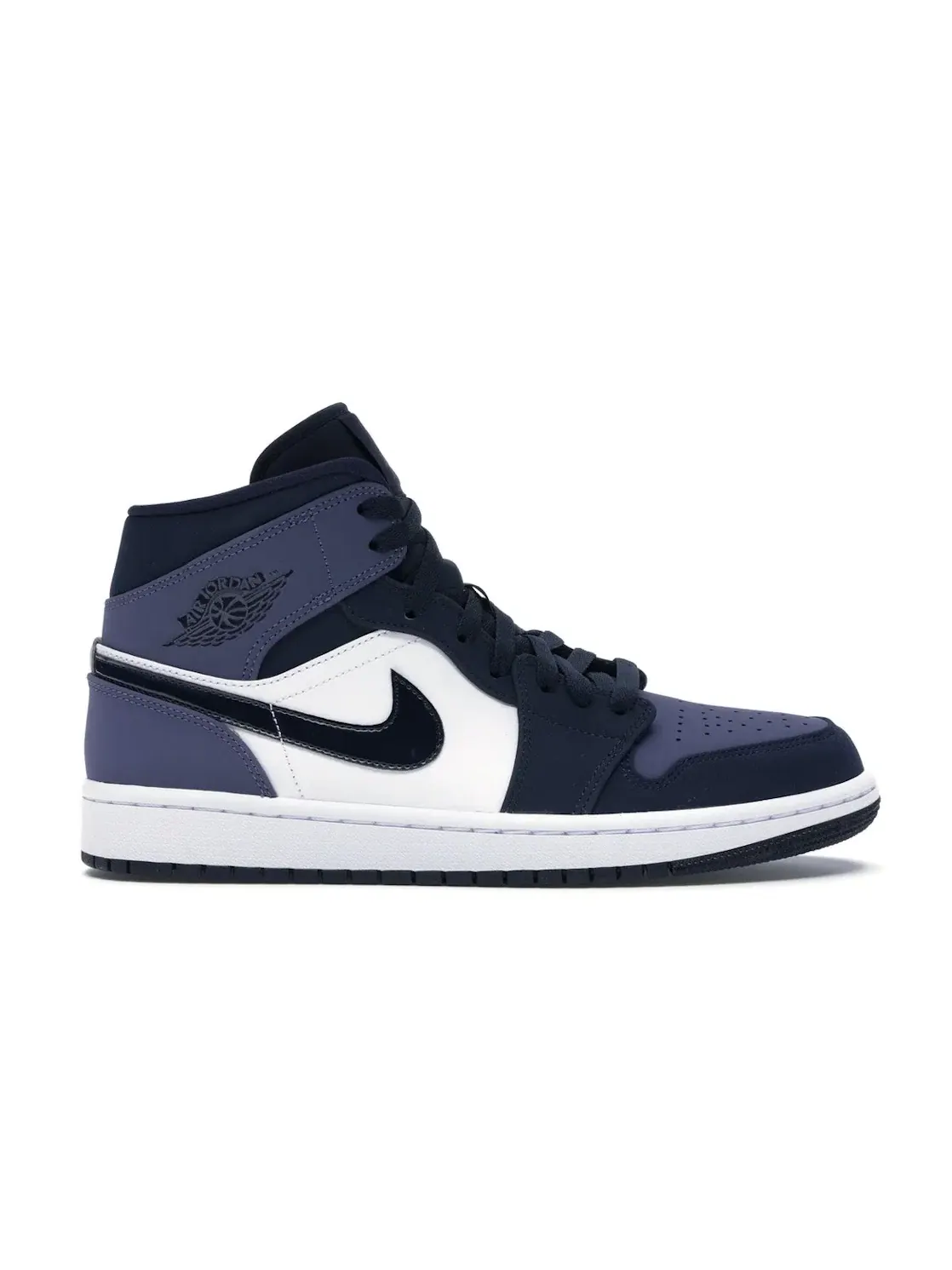 Мужские кроссовки с высоким верхом Jordan 1 Mid Obsidian Sanded Purple Jordan — изображение 1 из 4, фиолетовый-белый