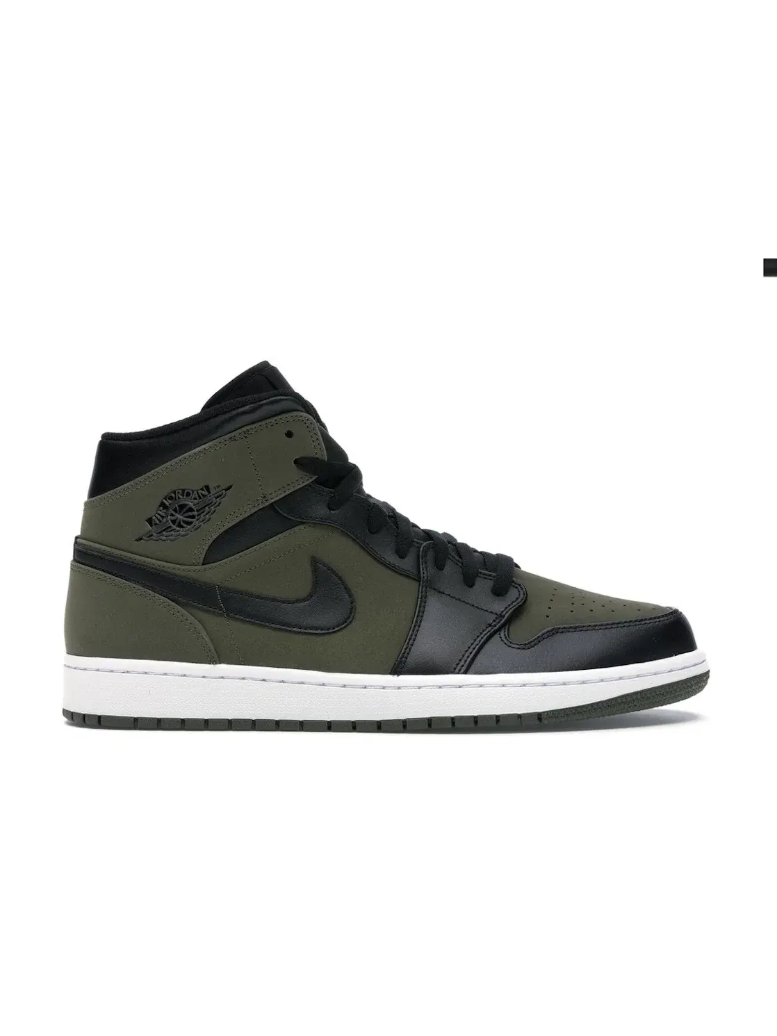 Мужские кроссовки с верхом из холста Jordan 1 Mid Jordan — изображение 1 из 4, оливковый/черный-белый