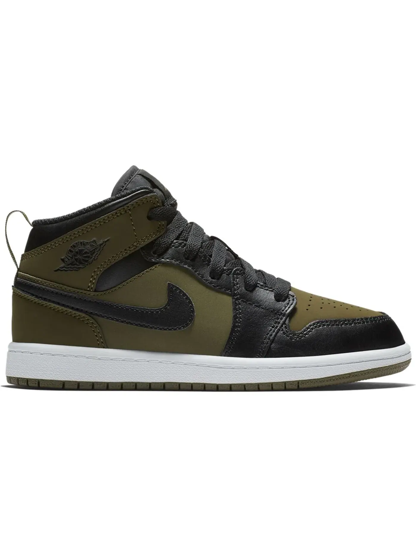 Детские кроссовки Lifestyle Jordan 1 Mid Jordan — изображение 1 из 1, оливковый/черный-белый