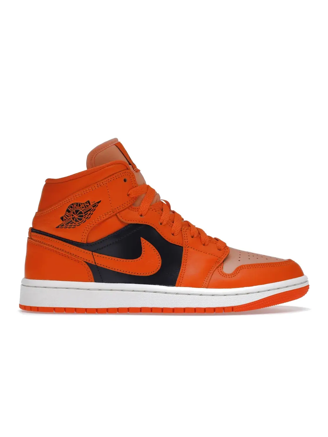 Женские кроссовки кожаные Jordan 1 Mid SE Jordan — изображение 1 из 4, оранжевый/черный