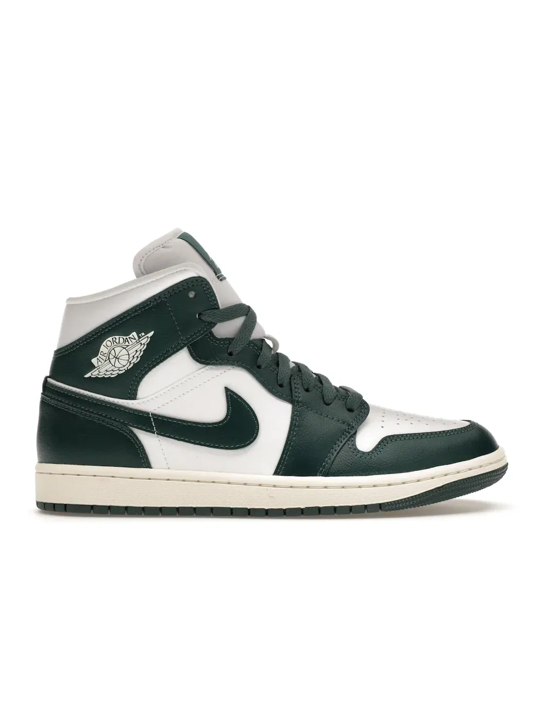 Женские кроссовки Lifestyle с длинным шнурком Jordan 1 Mid Jordan — изображение 1 из 4, белый//зеленый