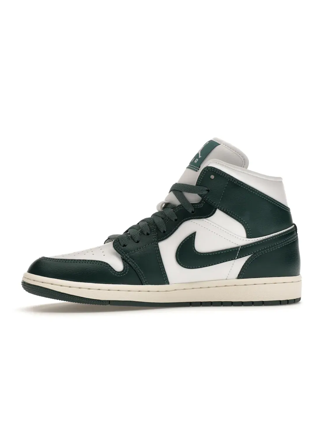 Женские кроссовки Lifestyle с длинным шнурком Jordan 1 Mid Jordan — изображение 3 из 4, белый//зеленый