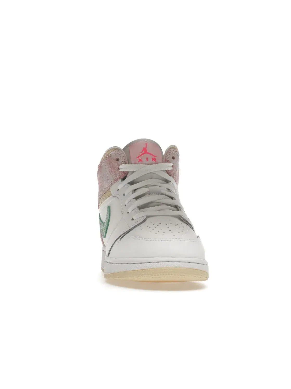 Детские кроссовки с принтом Jordan 1 Mid Paint Drip Jordan — изображение 2 из 4, белый/зеленый