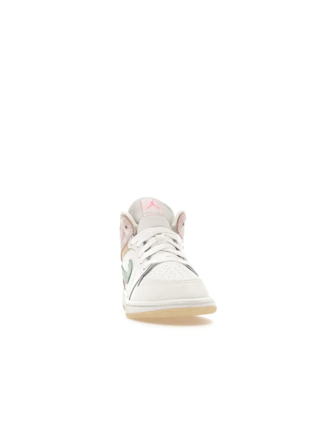 Детские кроссовки для мальчиков с принтом Jordan 1 Mid Paint Drip (PS) Jordan — изображение 2 из 4, белый/зеленый