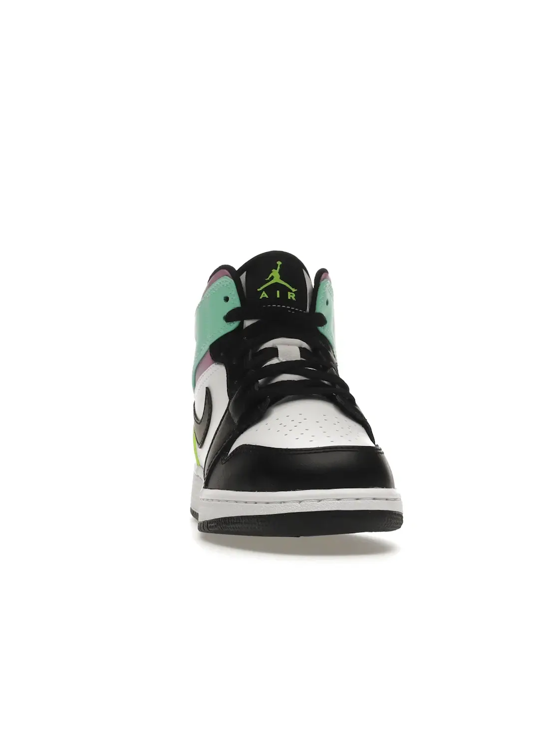 Детские кроссовки с контрастной расцветкой Jordan 1 Mid Jordan — изображение 2 из 4, белый/черный--зеленый