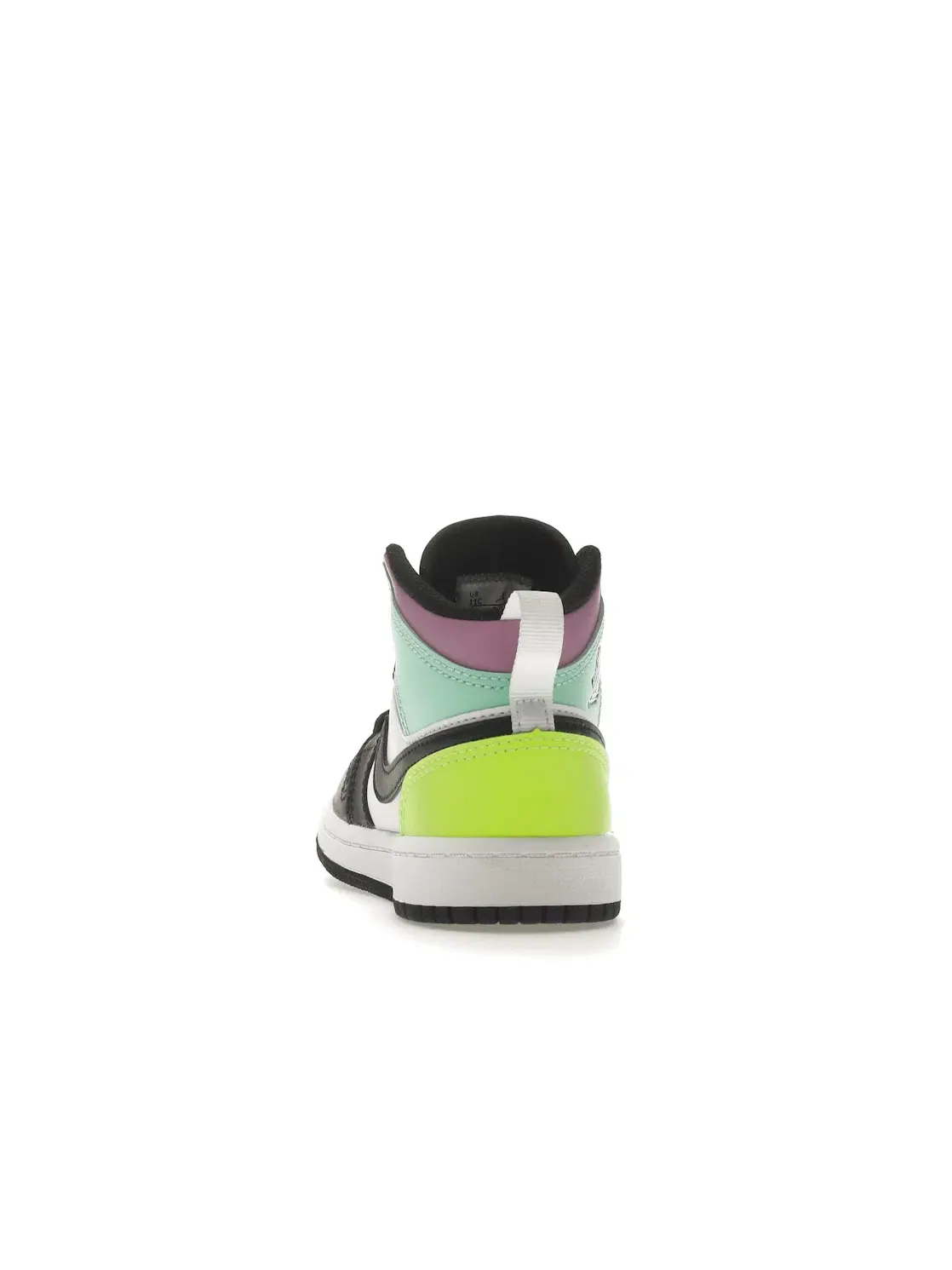 Детские кроссовки с кожаным верхом Jordan 1 Mid — изображение 4 из 4, белый/черный--зеленый