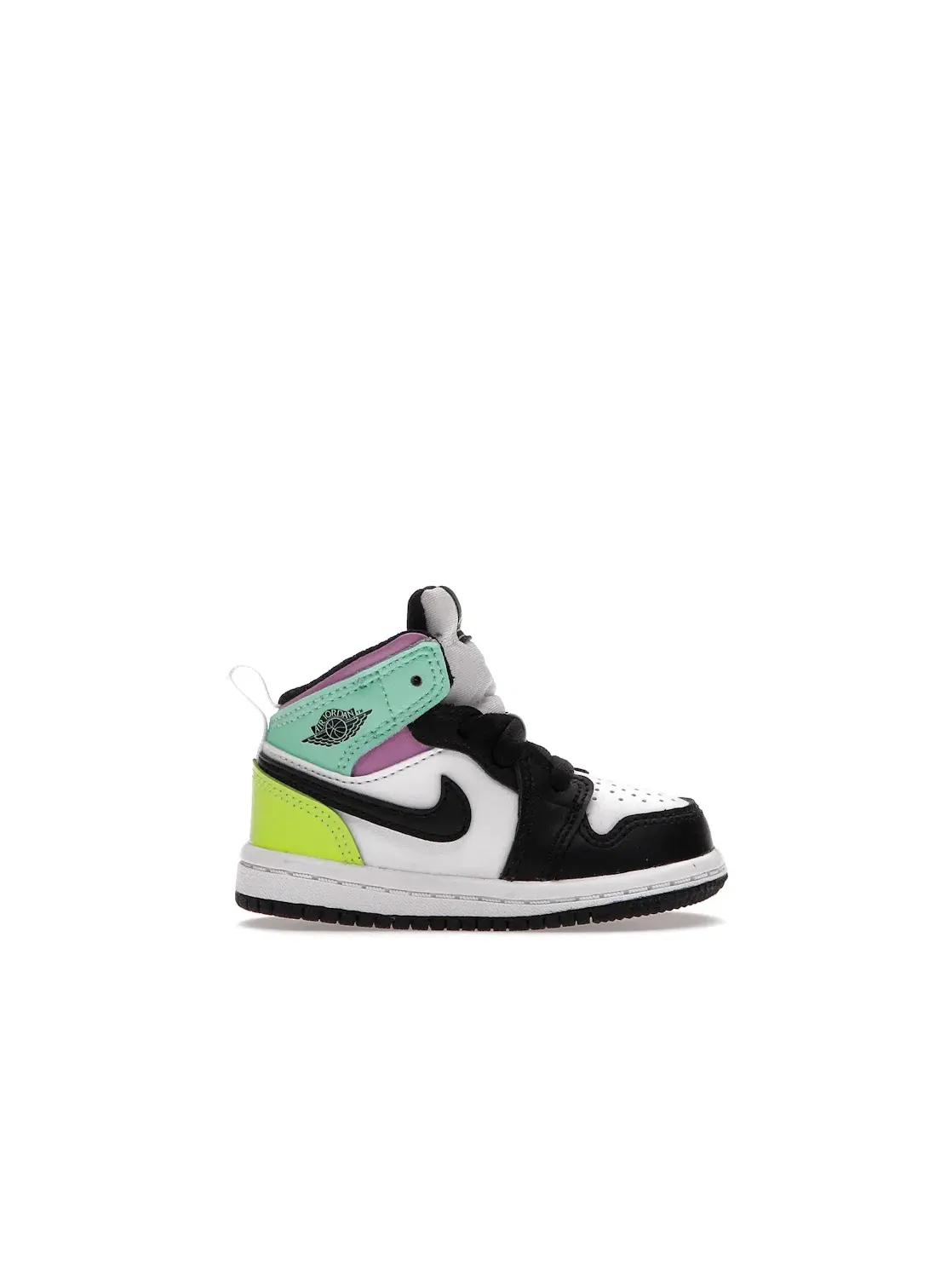 Детские кроссовки с высоким берцем Jordan 1 Mid Pastel Black Toe Jordan — изображение 1 из 4, белый/черный--зеленый