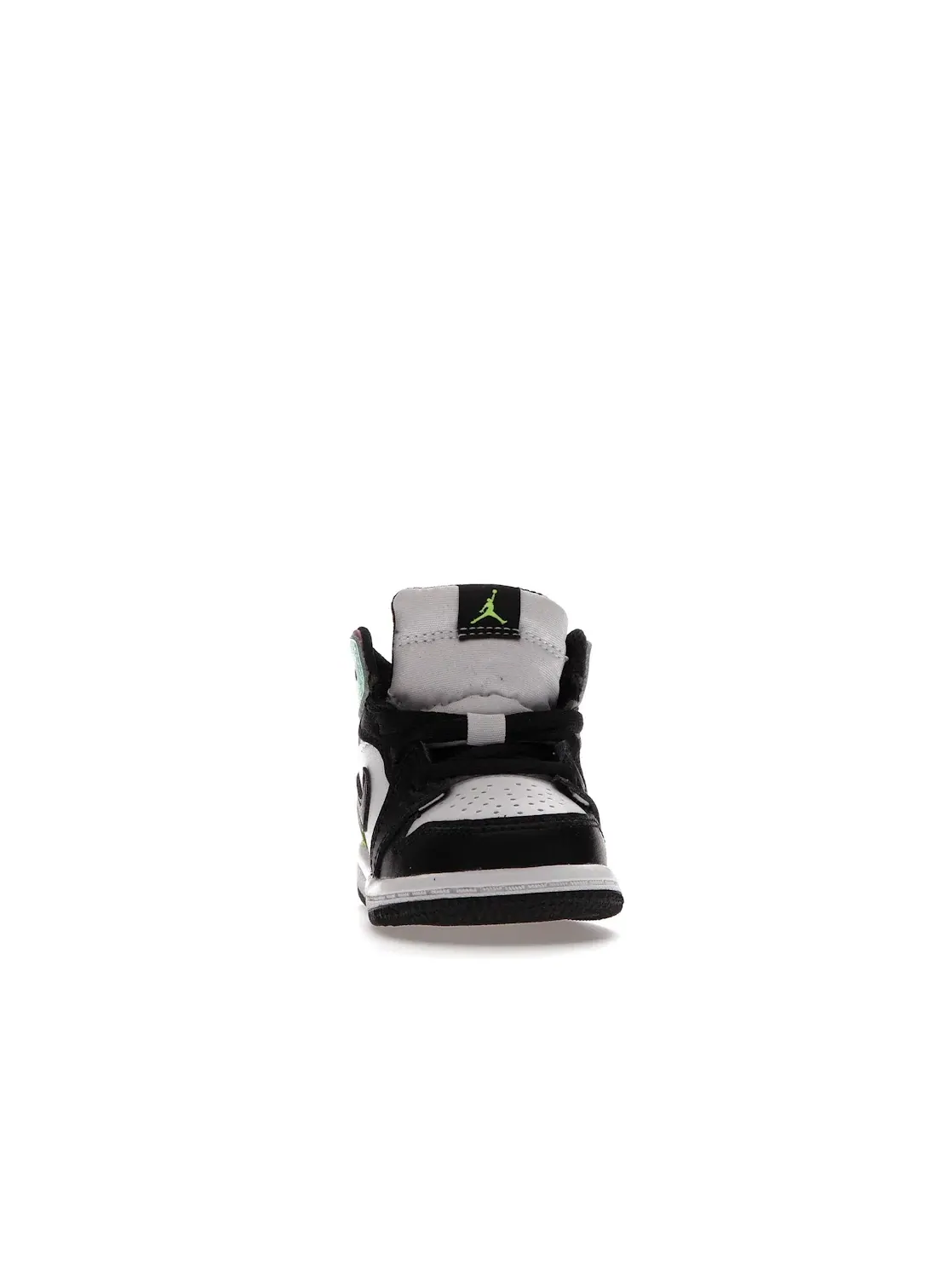 Детские кроссовки с высоким берцем Jordan 1 Mid Pastel Black Toe Jordan — изображение 2 из 4, белый/черный--зеленый