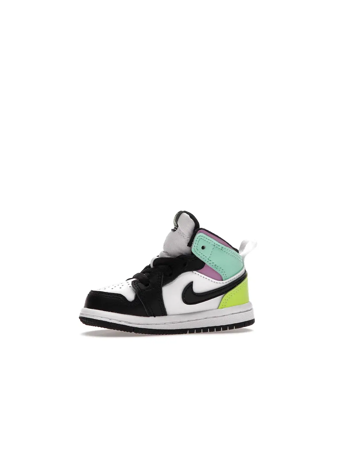Детские кроссовки с высоким берцем Jordan 1 Mid Pastel Black Toe Jordan — изображение 3 из 4, белый/черный--зеленый