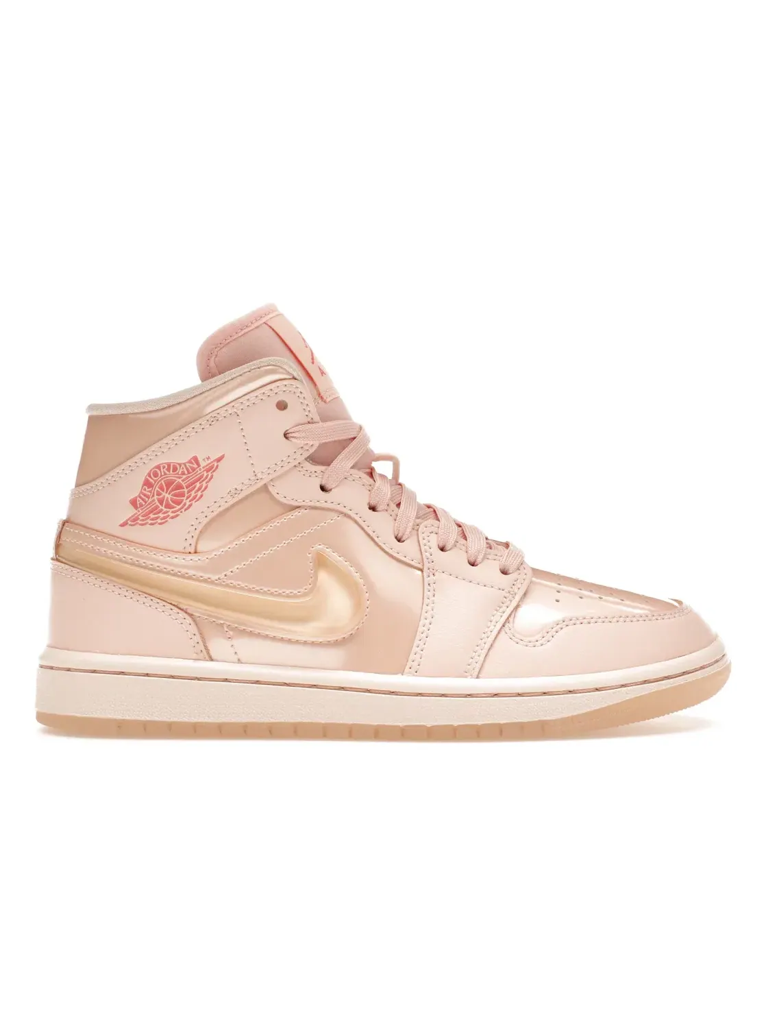 Женские кроссовки с патентной кожей Jordan 1 Mid — изображение 1 из 4, розовый