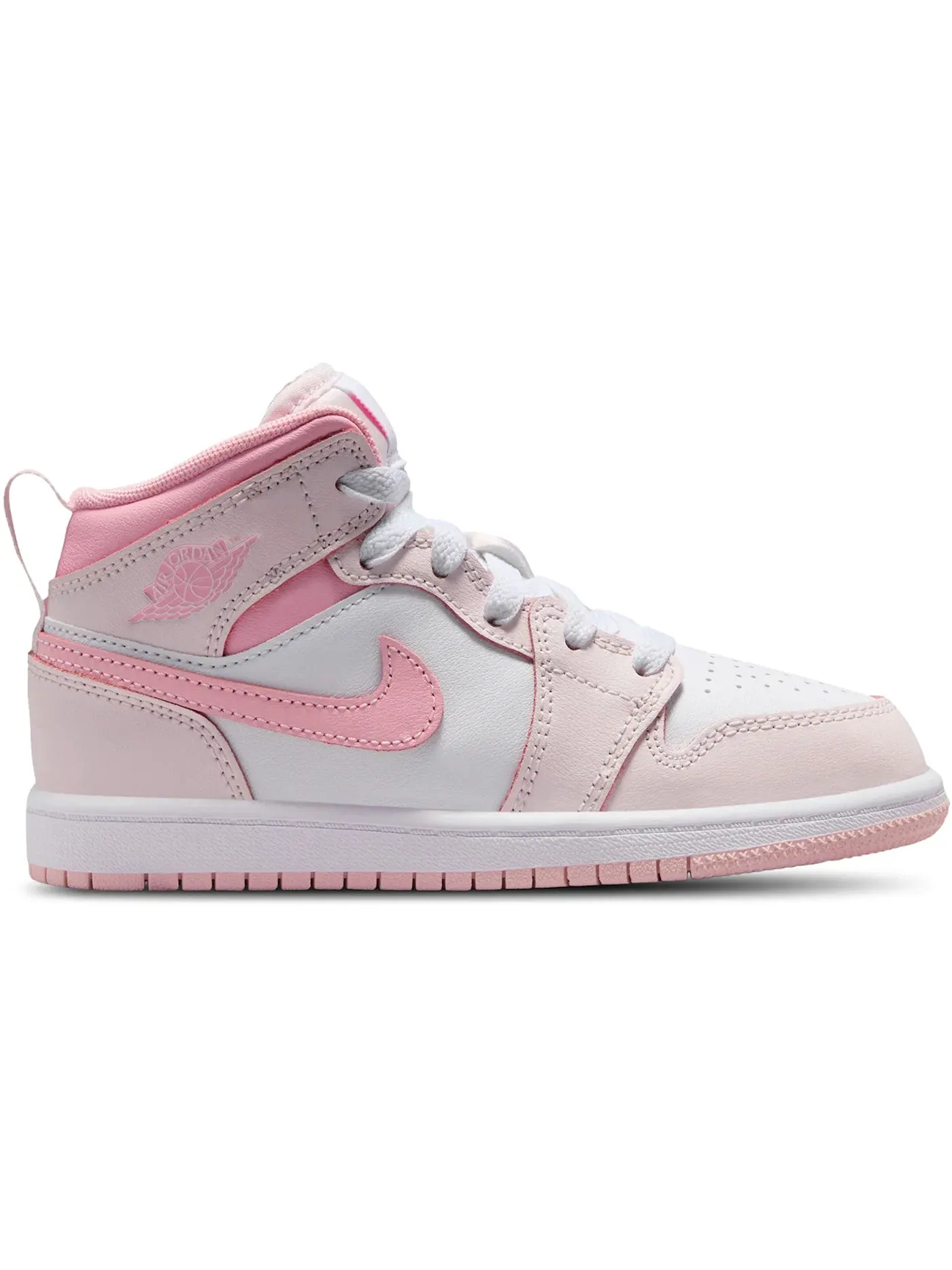 Детские кроссовки Lifestyle с принтом Jordan 1 Mid Jordan — изображение 1 из 1, розовый/белый/розовый