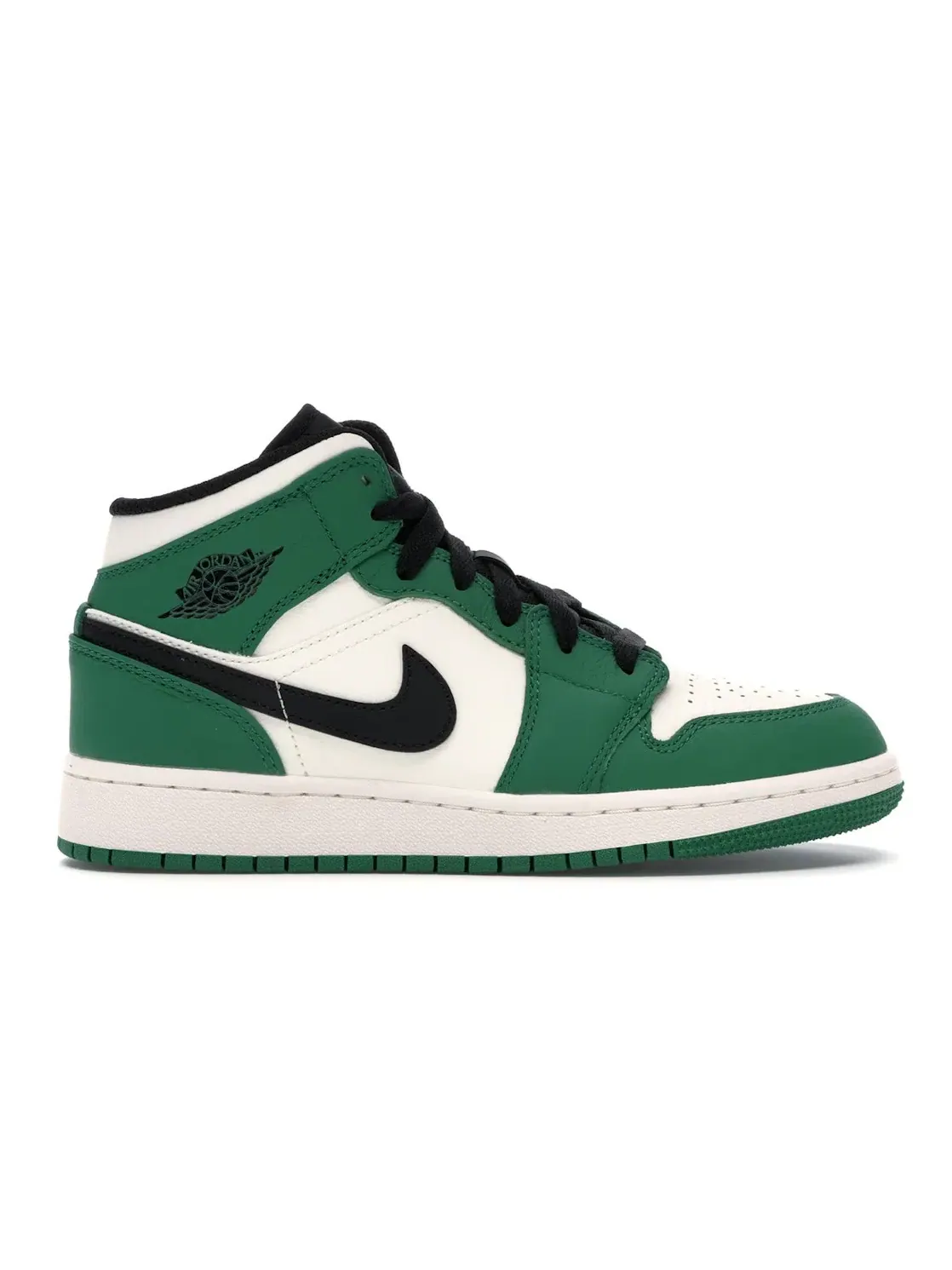 Детские кроссовки с перфорированным носком Jordan 1 Mid Pine Green Jordan — изображение 1 из 4, зеленый/-черный