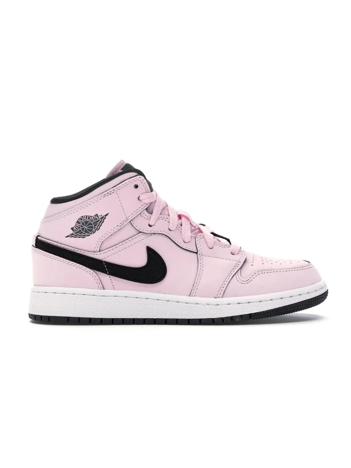 Детские кроссовки Lifestyle с контрастным Swoosh Jordan 1 Mid Jordan — изображение 1 из 4, розовый/черный-белый