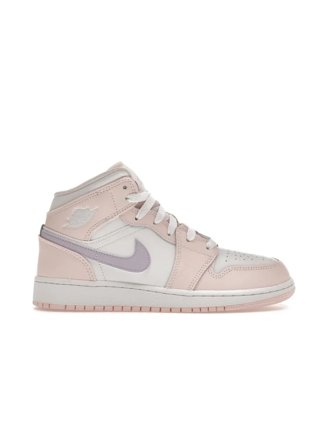 Детские кроссовки с перфорацией Jordan 1 Mid Pink Wash — изображение 1 из 4, розовый/фиолетовый/белый