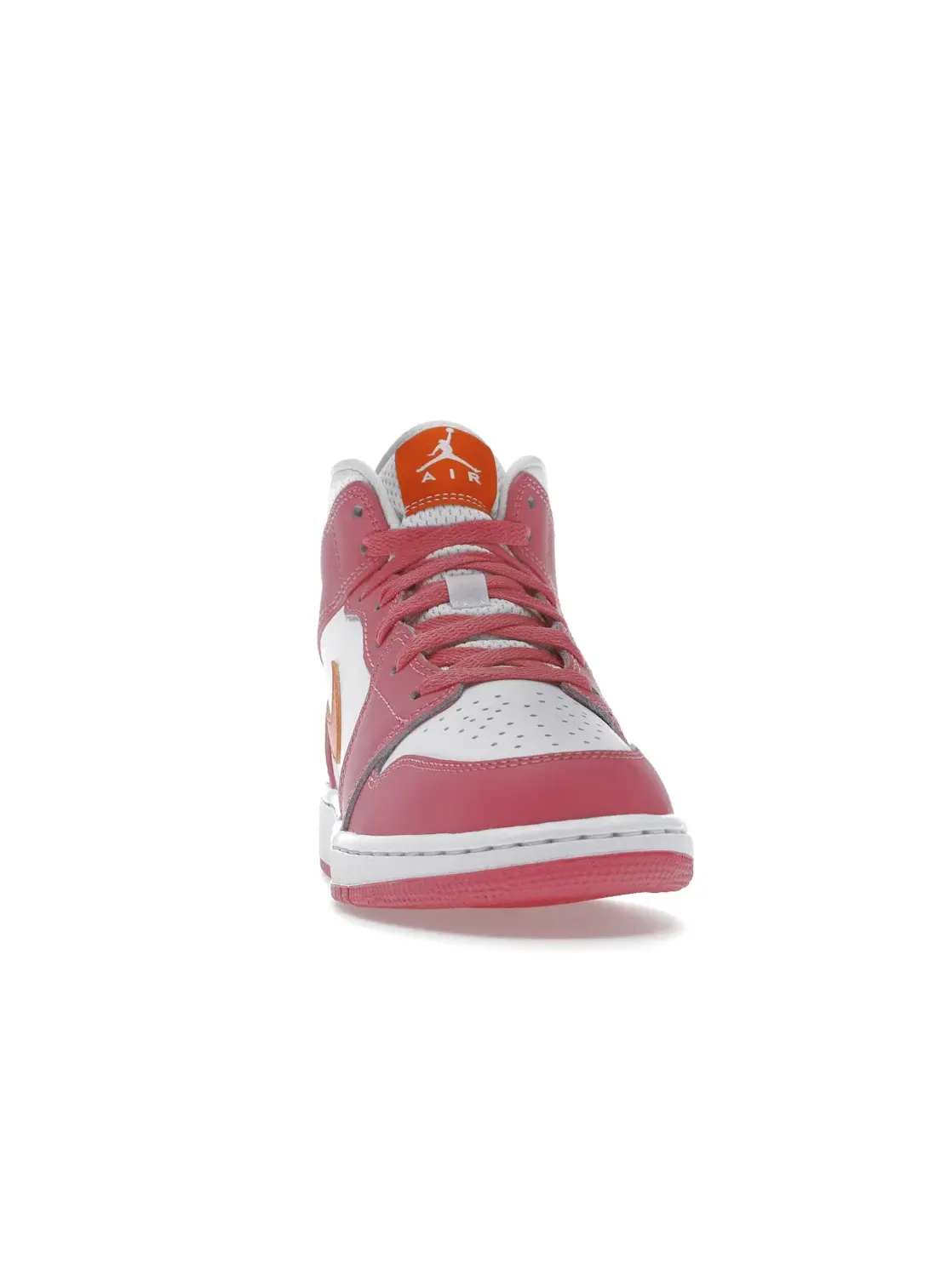 Детские кроссовки с перфорацией Jordan 1 Mid Jordan — изображение 2 из 4, оранжевый белый