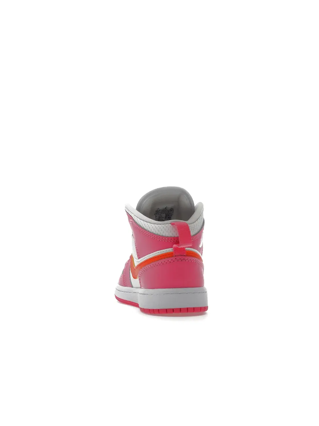 Детские кроссовки с контрастными вставками Pinksicle/Safety Orange/White Jordan 1 Mid — изображение 4 из 4, оранжевый белый