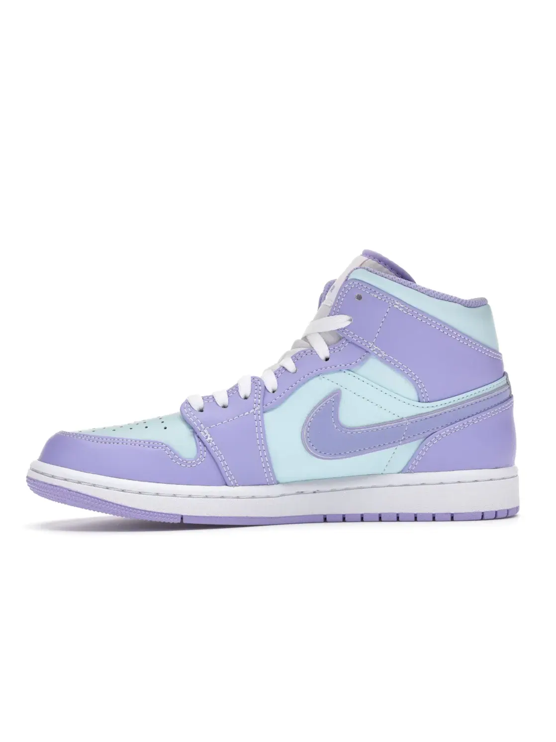 Мужские кроссовки с кожаным верхом Jordan 1 Mid — изображение 3 из 4, фиолетовый/голубой-белый