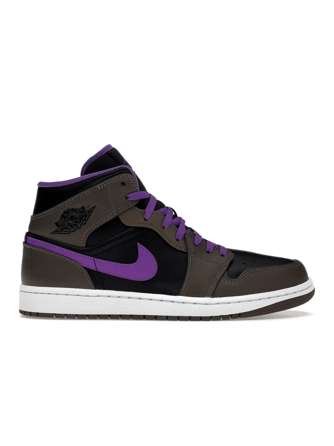 Мужские кроссовки с цветовой гаммой Jordan 1 Mid Purple Mocha Jordan — изображение 1 из 4, черный-белый