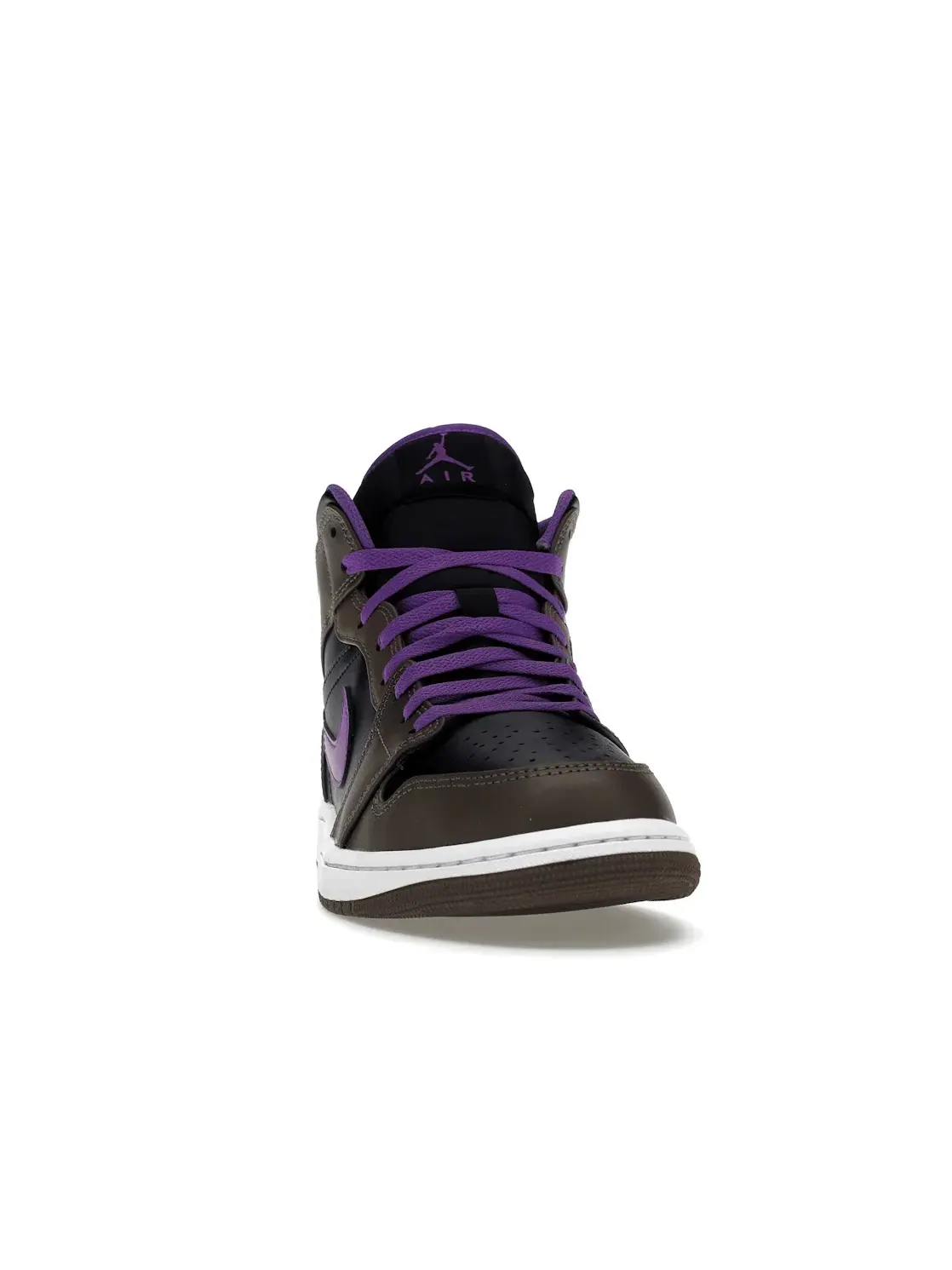 Мужские кроссовки с цветовой гаммой Jordan 1 Mid Purple Mocha Jordan — изображение 2 из 4, черный-белый