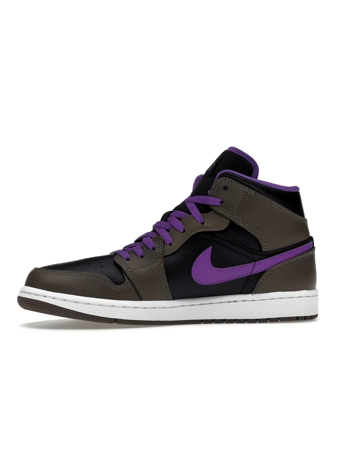 Мужские кроссовки с цветовой гаммой Jordan 1 Mid Purple Mocha Jordan — изображение 3 из 4, черный-белый