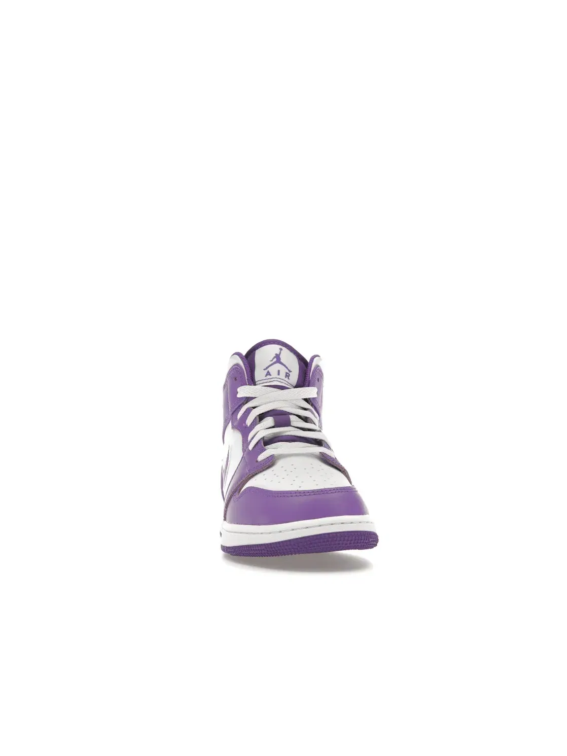 Детские кроссовки с кожаным верхом Jordan 1 Mid — изображение 2 из 4, фиолетовый/белый