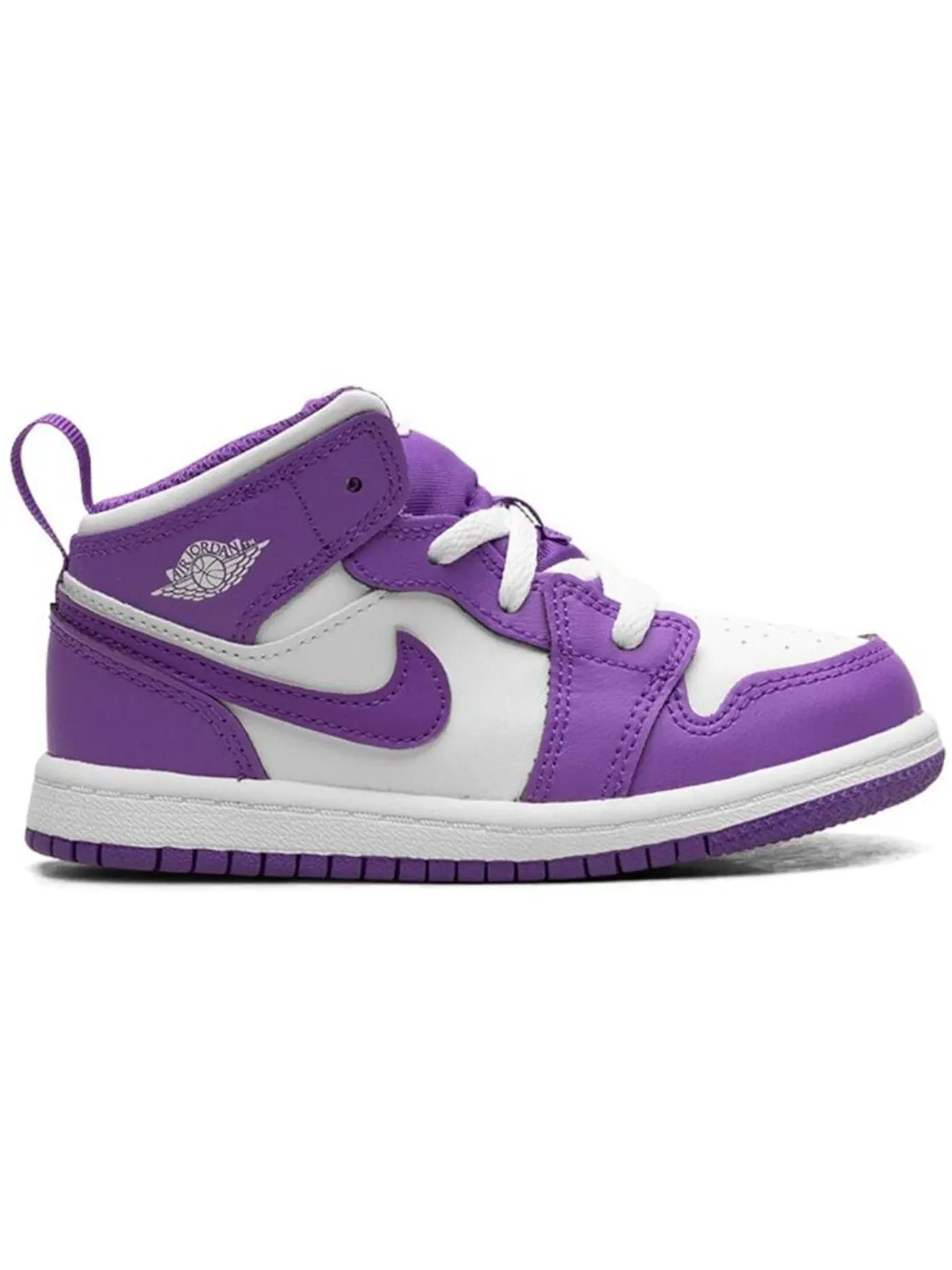 Детские кроссовки с высоким берцем Jordan 1 Mid — изображение 1 из 1, фиолетовый/белый