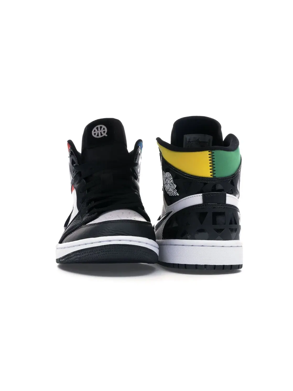 Мужские кроссовки Lifestyle с принтом Jordan 1 Mid Quai 54 — изображение 2 из 4, белый/черный-мульти