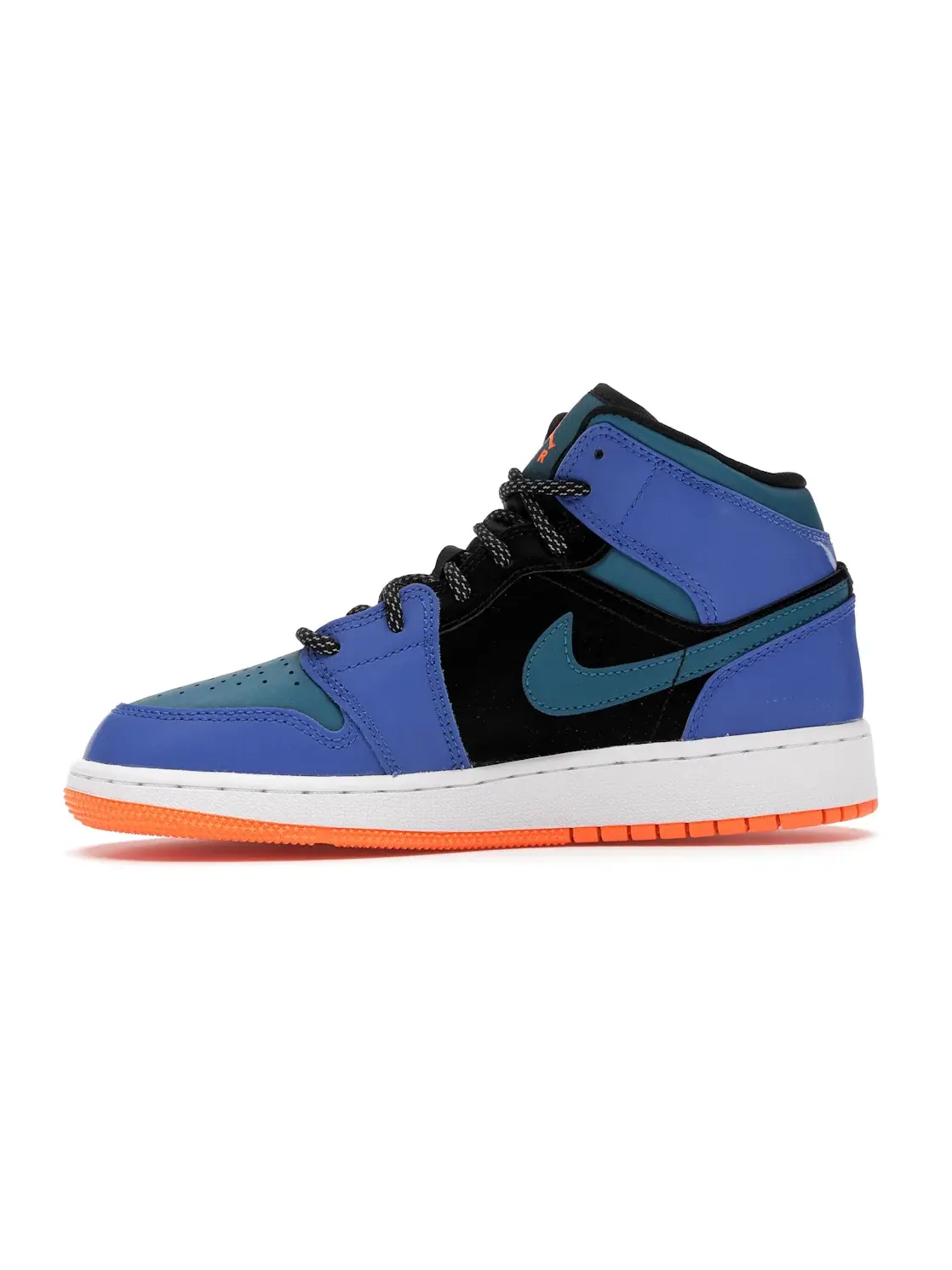 Детские кроссовки для мальчиков с замшевыми вставками Jordan 1 Mid Jordan — изображение 3 из 4, синий/зеленый-черный