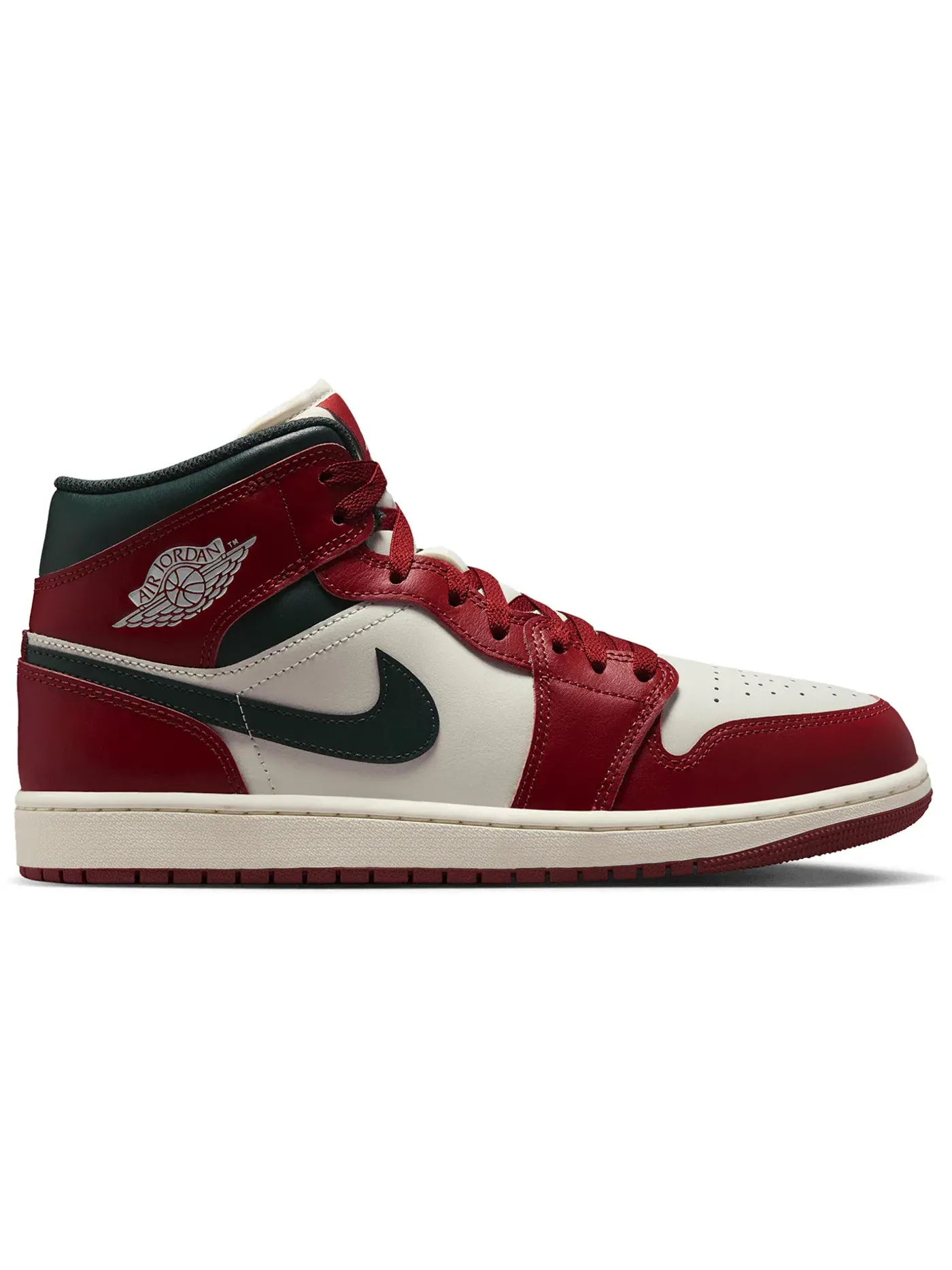 Мужские кроссовки с комбинированным дизайном Jordan 1 Mid Jordan — изображение 1 из 1, платиновый//зеленый