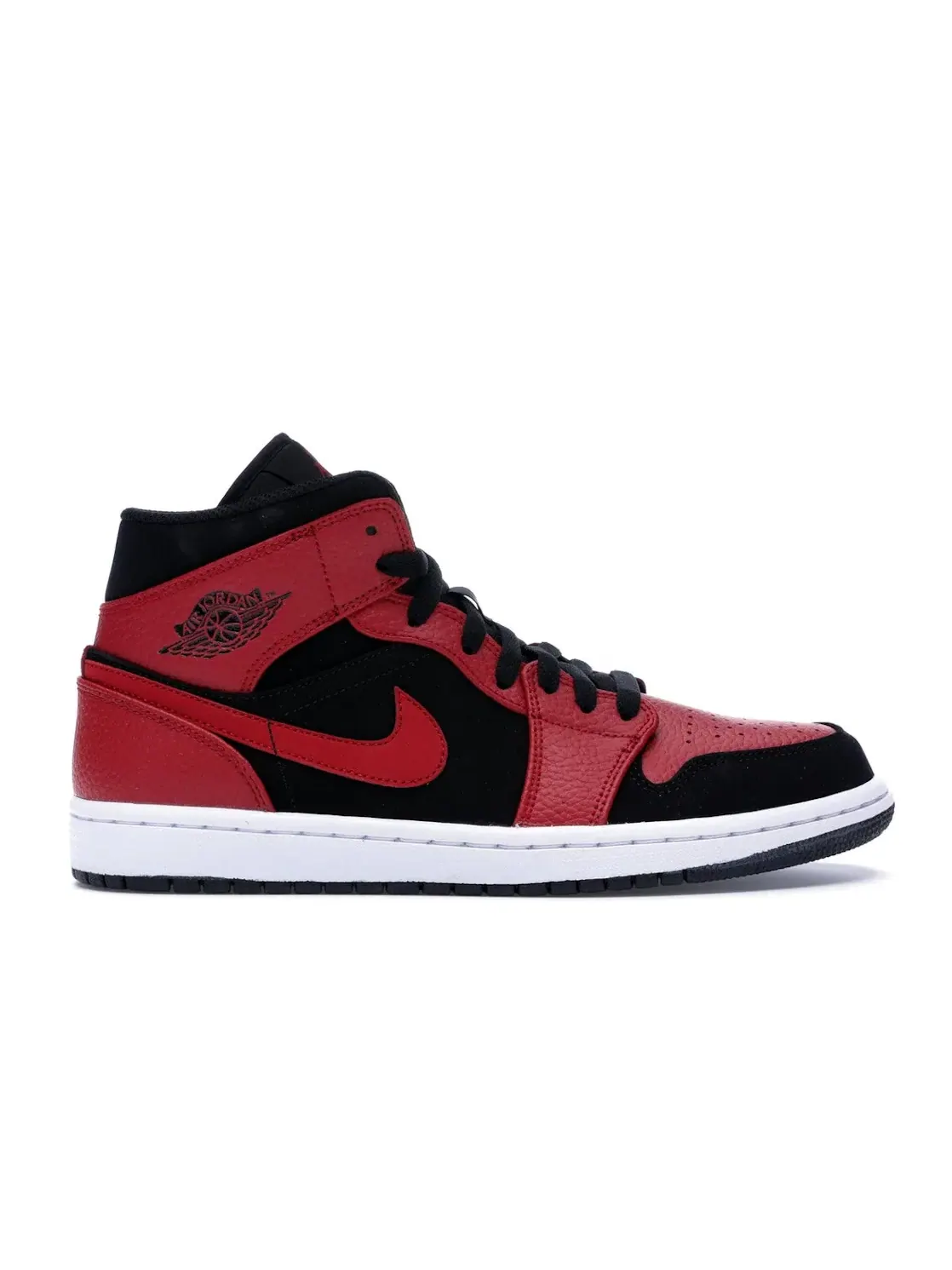 Мужские кроссовки кожаные Reverse Bred Jordan 1 Mid — изображение 1 из 4, черный/белый-красный
