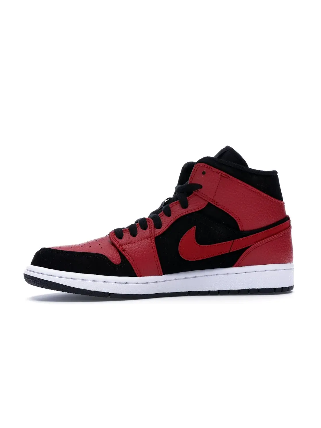 Мужские кроссовки кожаные Reverse Bred Jordan 1 Mid — изображение 3 из 4, черный/белый-красный