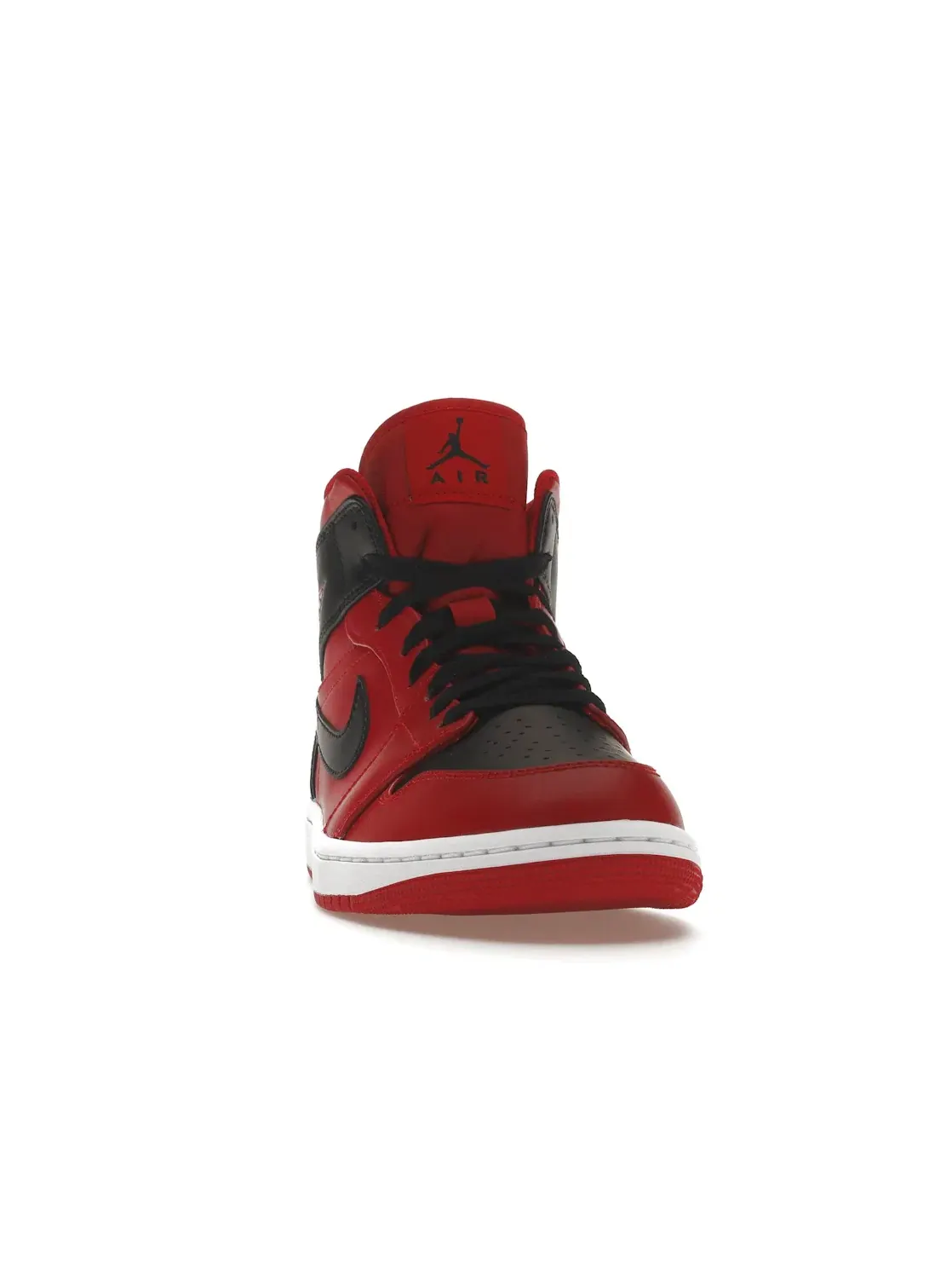 Мужские кроссовки с контрастными накладками Jordan 1 Mid Reverse Bred Jordan — изображение 2 из 4, красный/черный-белый
