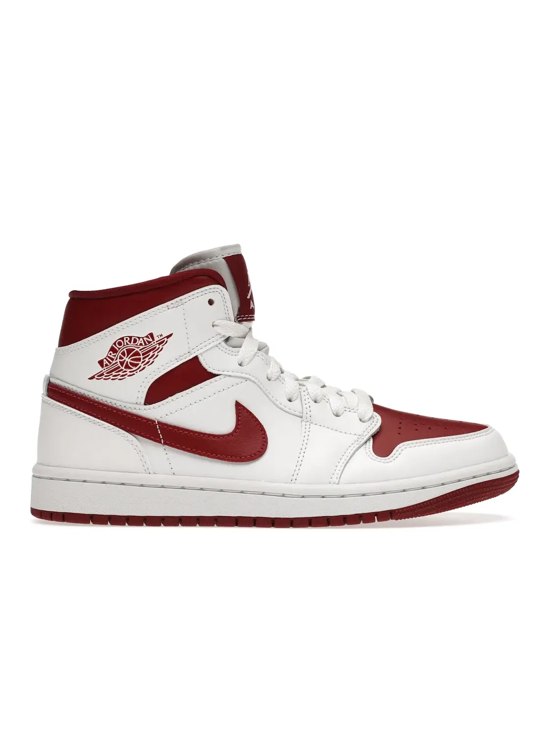 Женские кроссовки с кожаным верхом Jordan 1 Mid Jordan — изображение 1 из 4, белый/-белый
