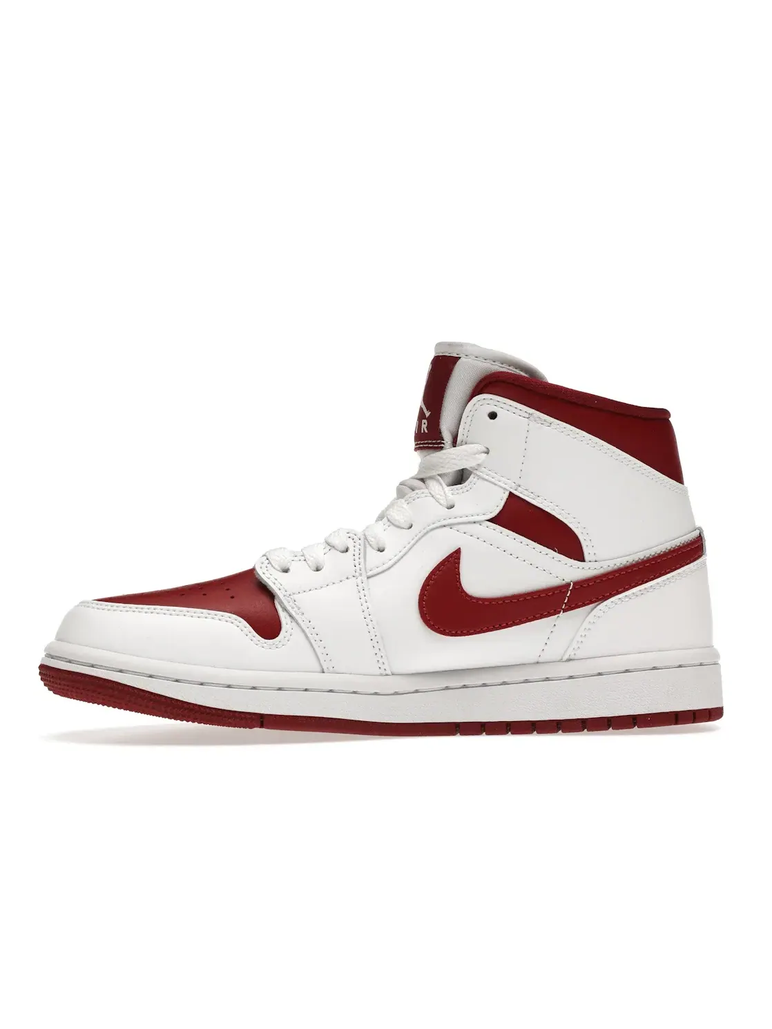 Женские кроссовки с кожаным верхом Jordan 1 Mid Jordan — изображение 3 из 4, белый/-белый