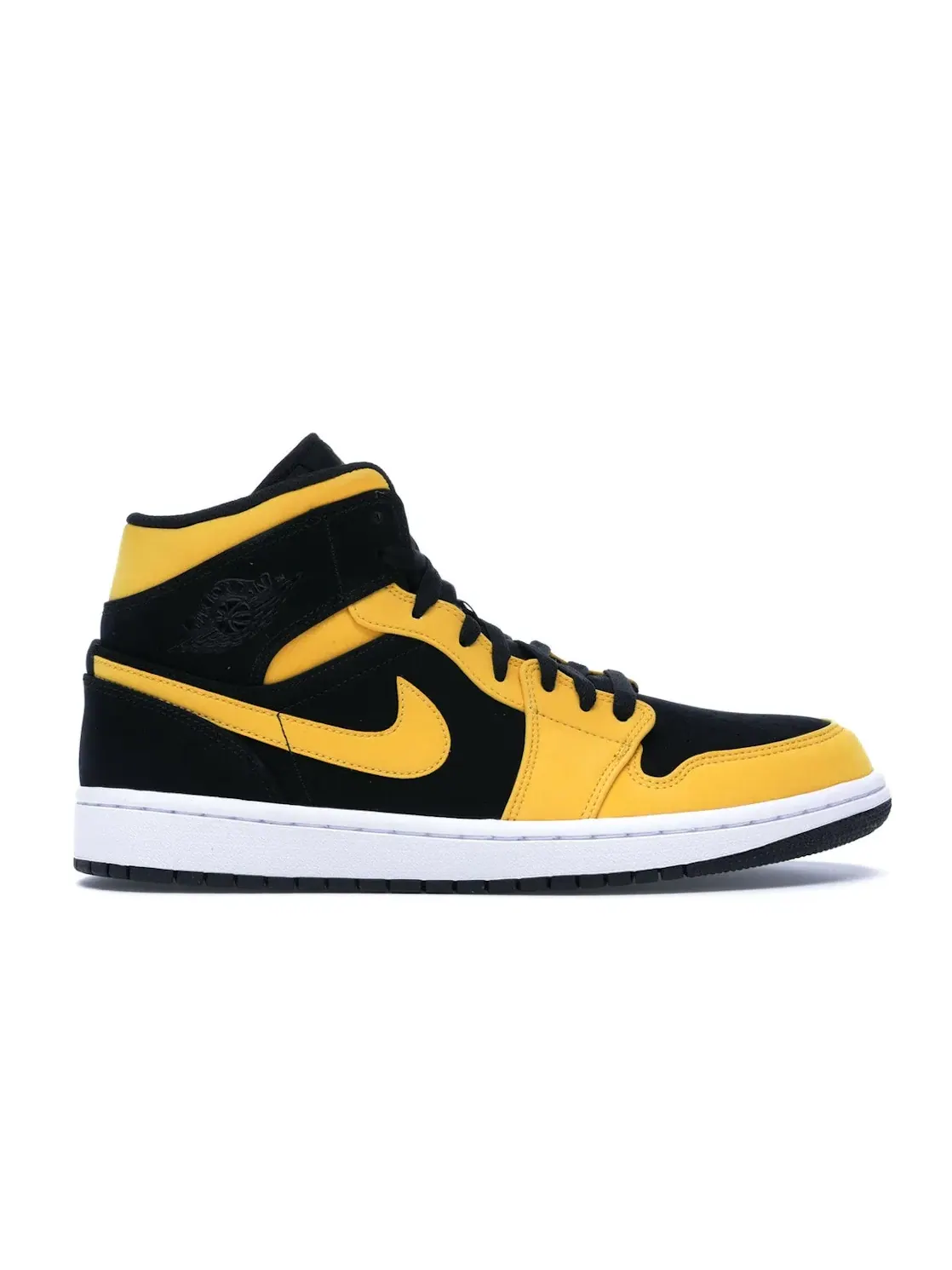 Мужские кроссовки с кожаным верхом Jordan 1 Mid Reverse New Love Jordan — изображение 1 из 4, черный/золотистый-белый