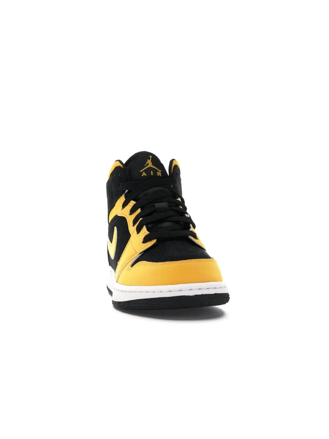 Детские кроссовки с кожаным верхом Jordan 1 Mid Reverse New Love Jordan — изображение 2 из 4, черный/золотистый-белый