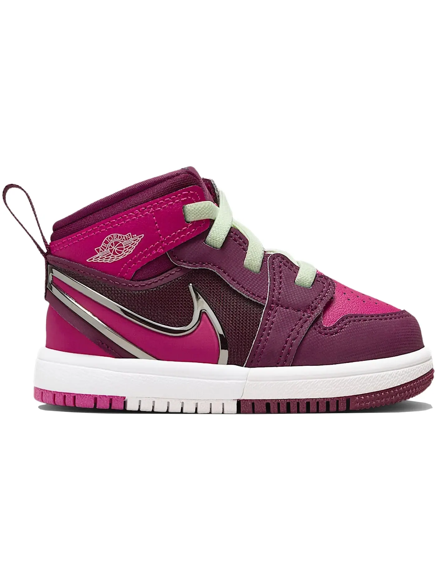Детские кроссовки с высоким берцем Jordan 1 Mid RM EasyOn Jordan — изображение 1 из 1, белый розовый