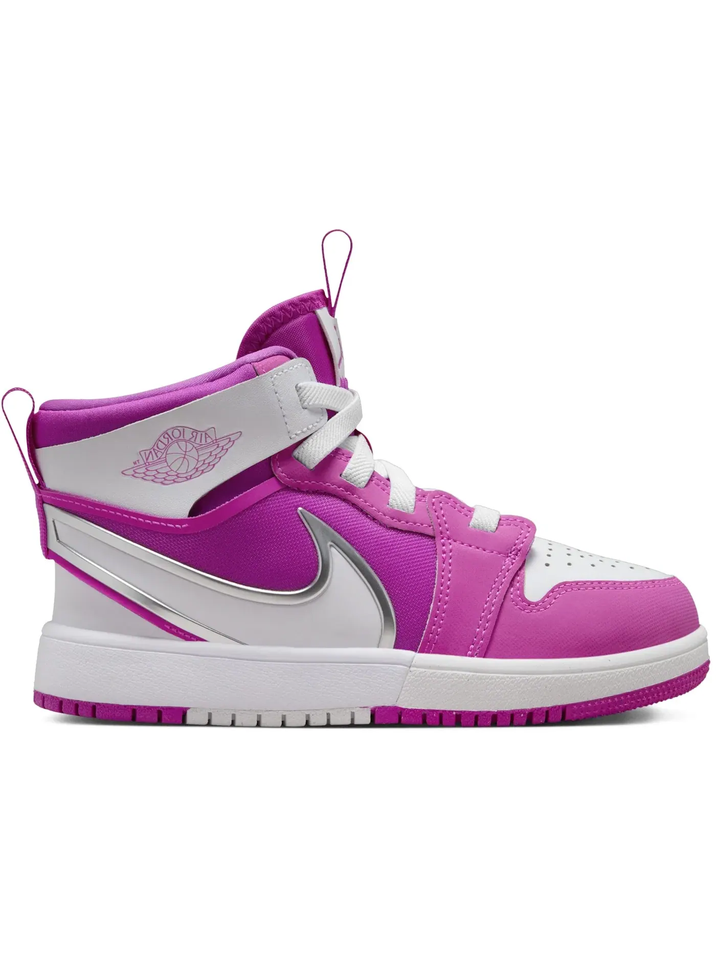 Детские кроссовки для мальчиков с липучками Jordan 1 Mid RM EasyOn Jordan — изображение 1 из 1, розовый/белый
