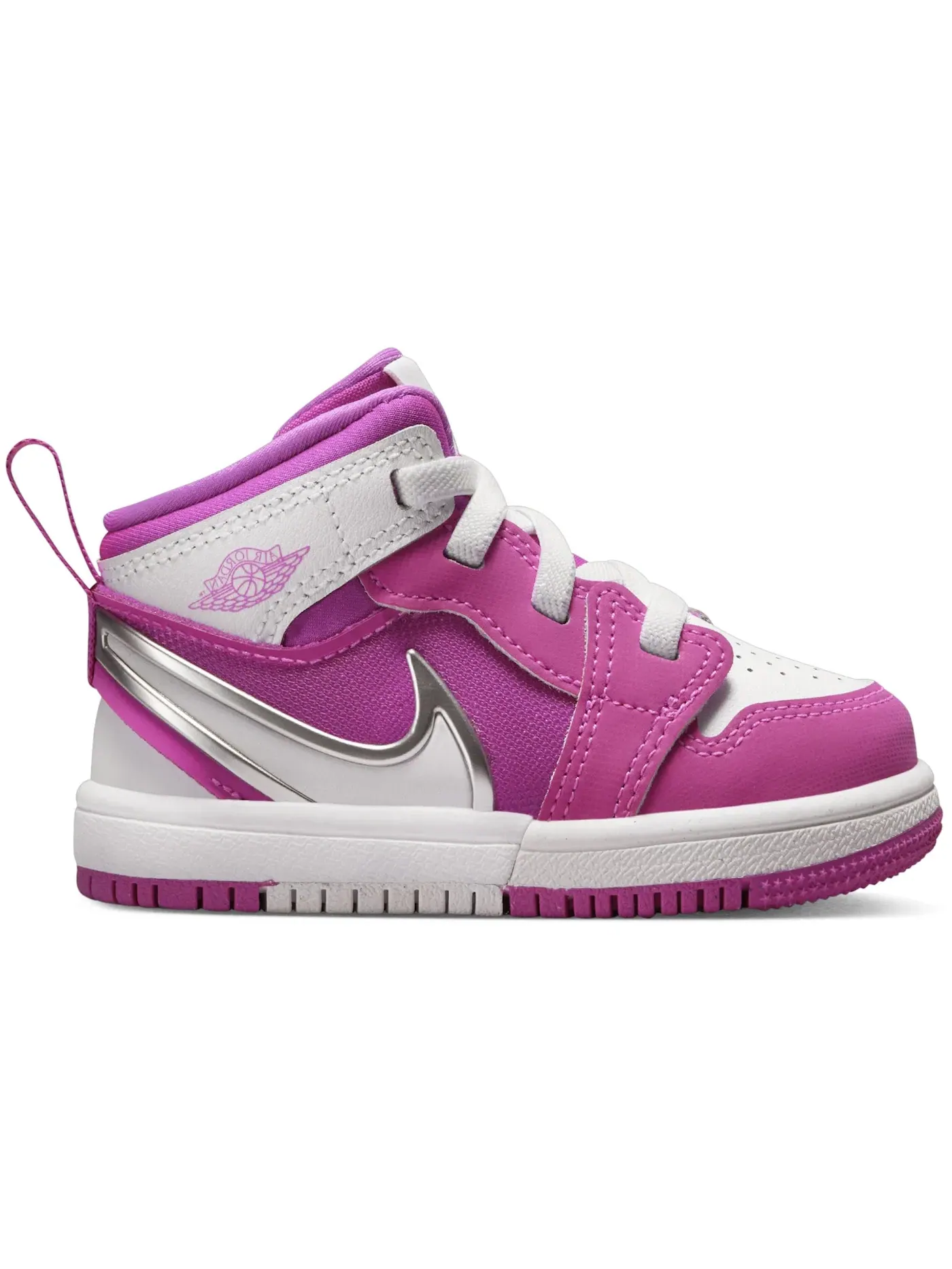 Детские кроссовки для мальчиков с липучками Jordan 1 Mid RM EasyOn Jordan — изображение 1 из 1, розовый белый