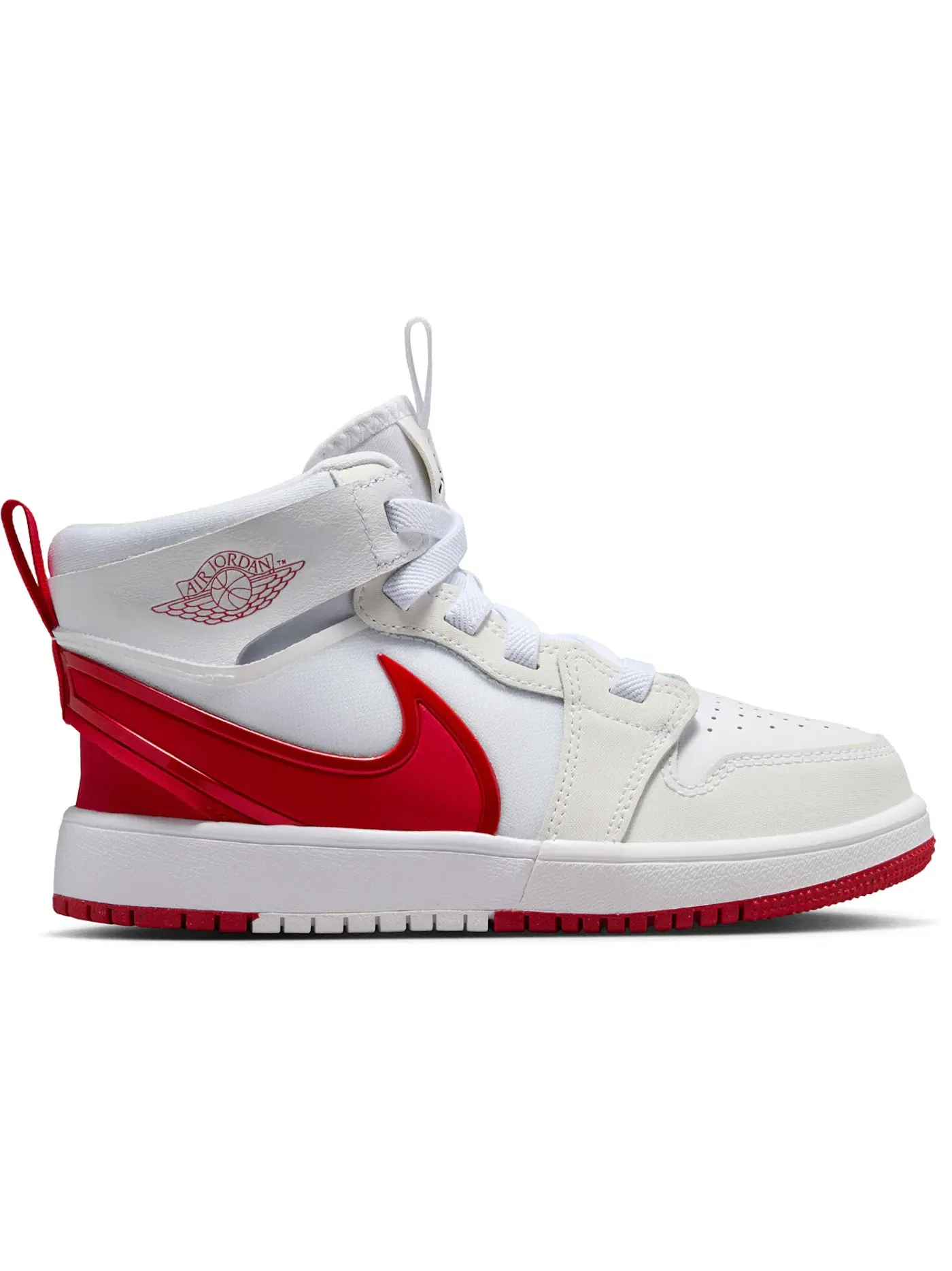 Детские кроссовки Lifestyle с шнуровкой EasyOn Jordan 1 Mid RM EasyOn Jordan — изображение 1 из 1, белый/черный/красный