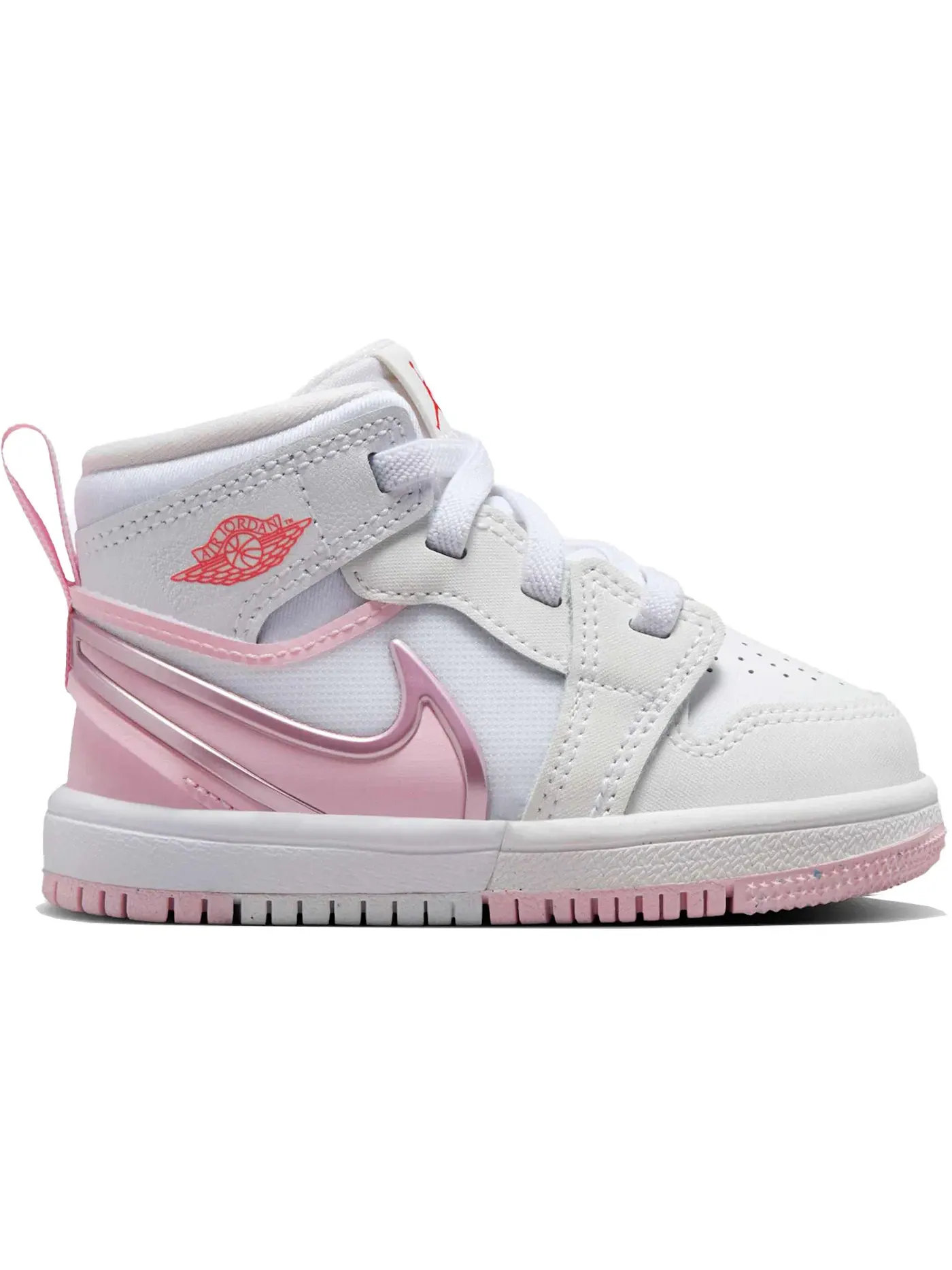 Детские кроссовки Lifestyle с ремешком Jordan 1 Mid RM EasyOn Jordan — изображение 1 из 1, белый/красный/розовый