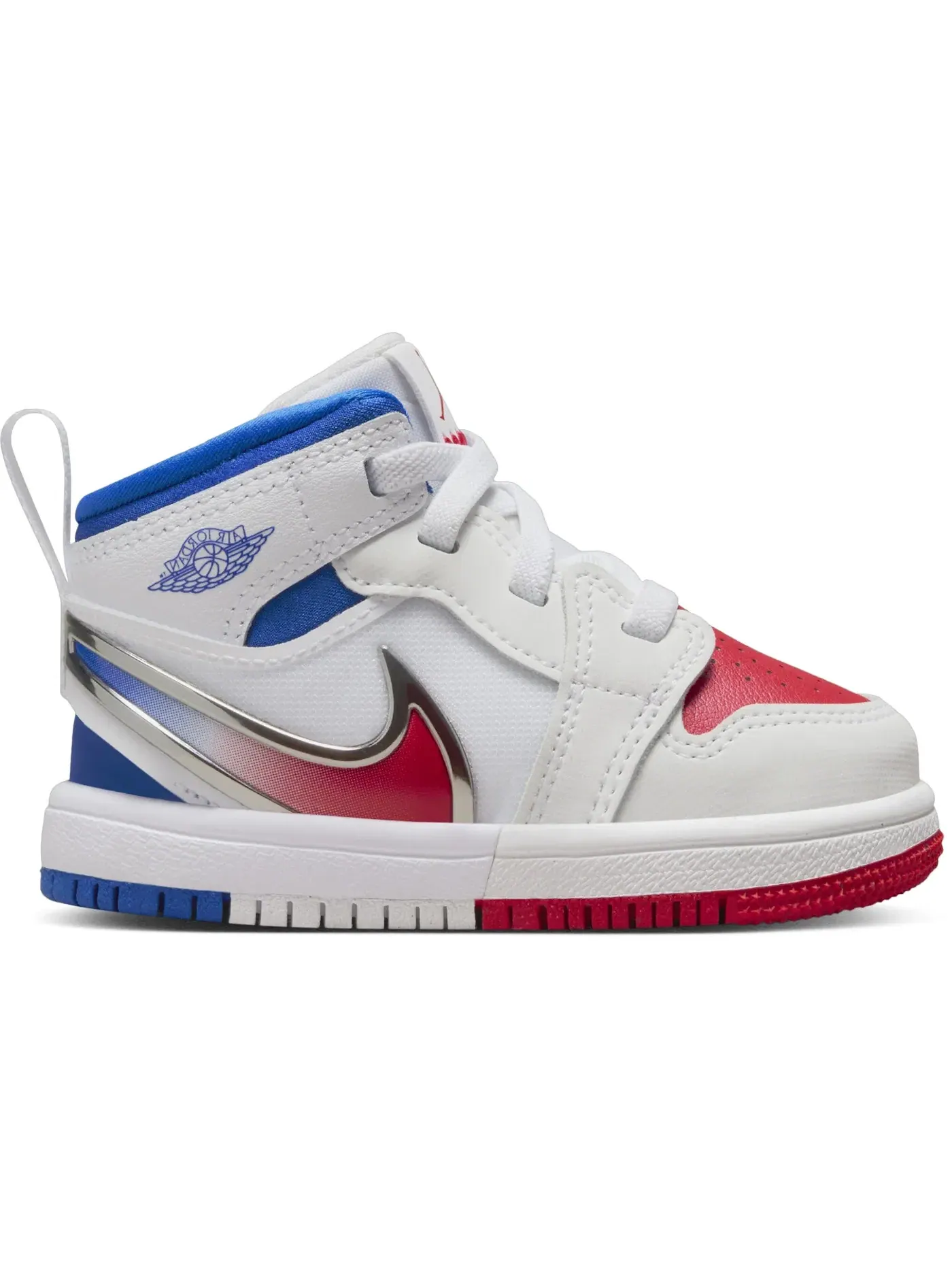 Детские кроссовки с повседневным стилем Jordan 1 Mid RM EasyOn Jordan — изображение 1 из 1, белый синий красный