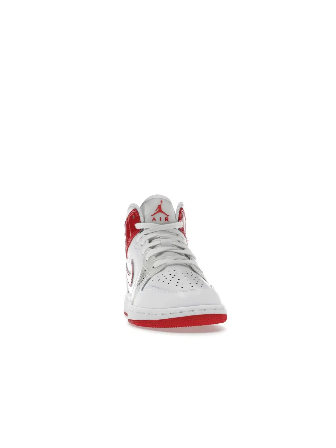 Детские кроссовки кожаные Jordan 1 Mid Rookie Season Jordan — изображение 2 из 4, белый красный