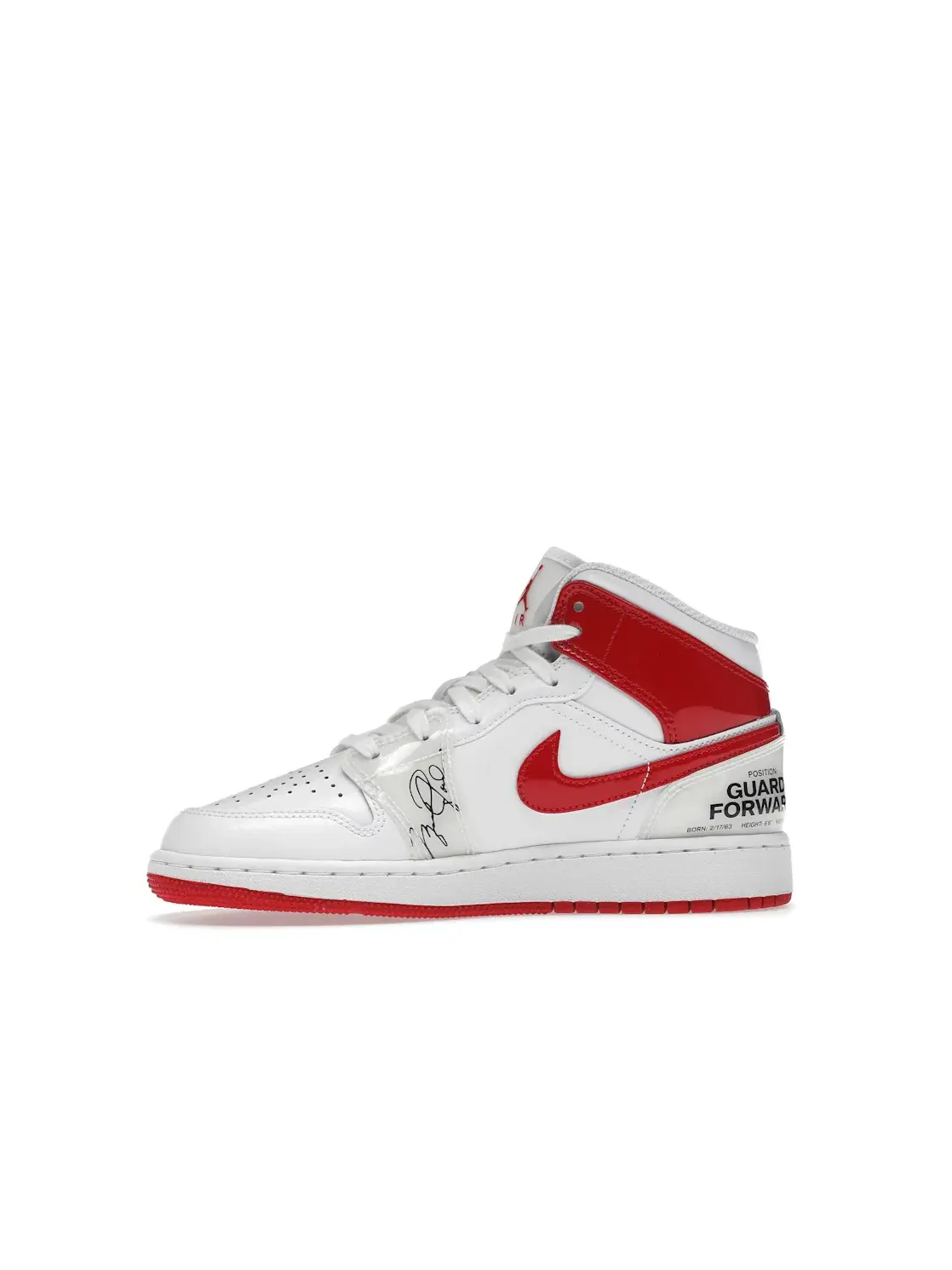 Детские кроссовки кожаные Jordan 1 Mid Rookie Season Jordan — изображение 3 из 4, белый красный