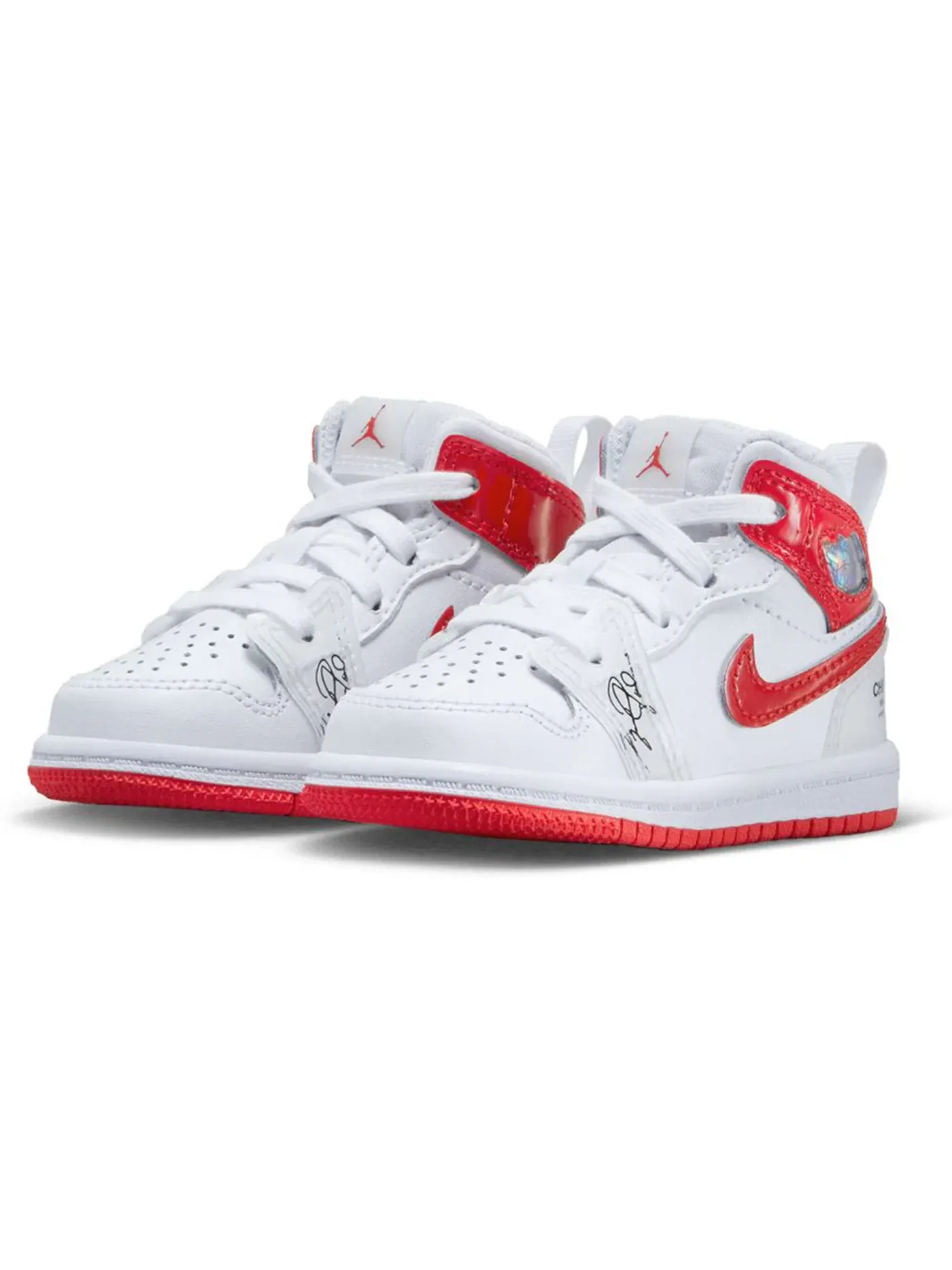 Детские кроссовки с модельным номером DR6497-116 Jordan 1 Mid Rookie Season Jordan — изображение 2 из 2, белый красный