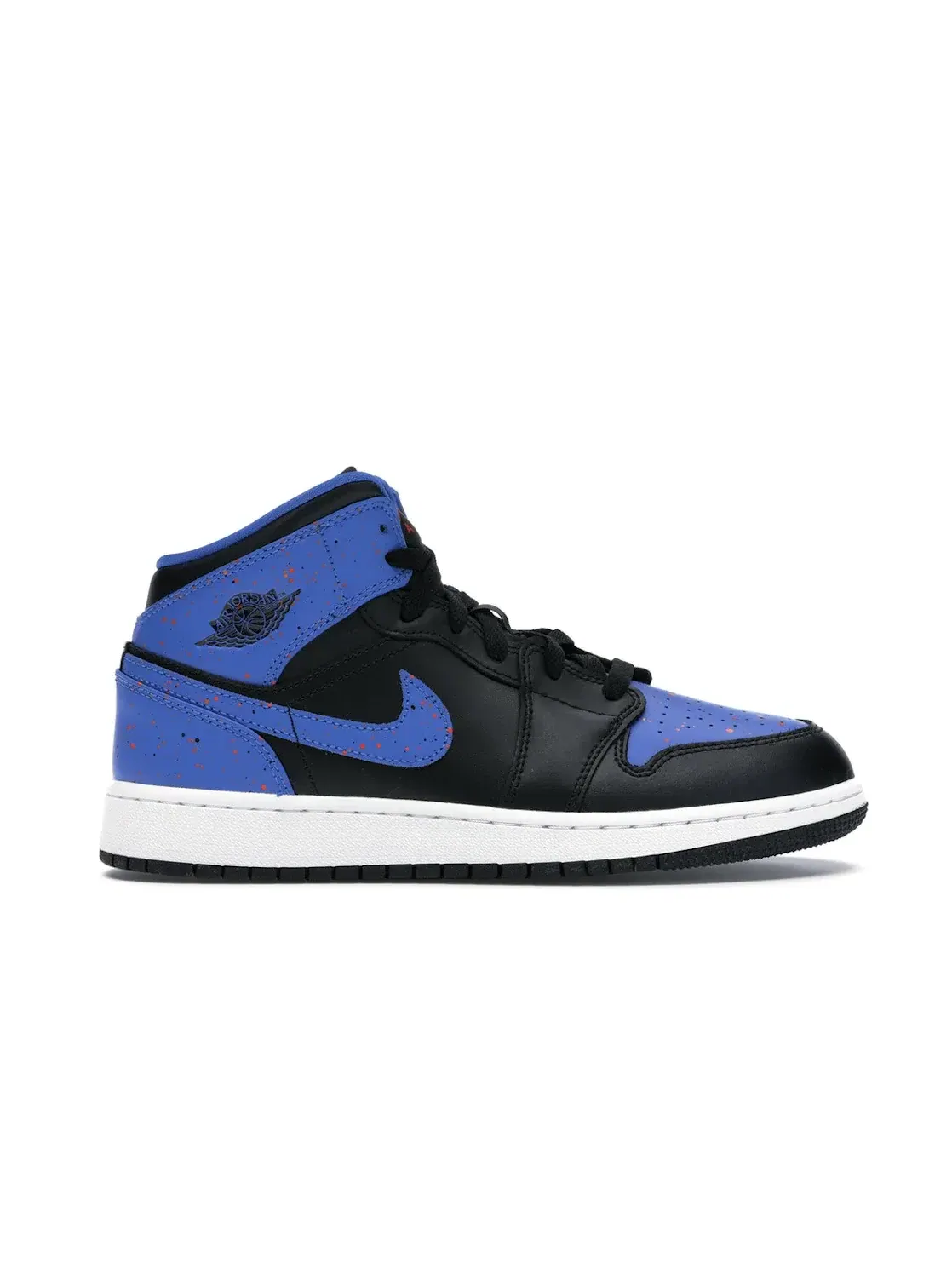 Детские кроссовки на шнуровке с принтом Jordan 1 Mid Royal Paint Splatter Jordan — изображение 1 из 4